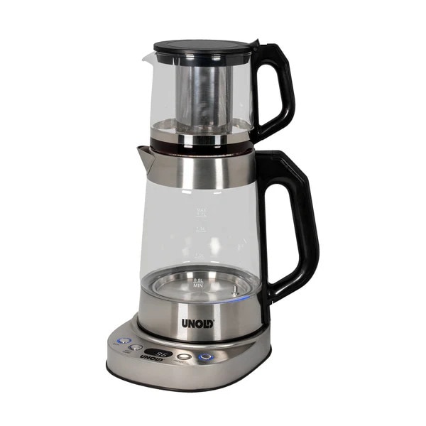Unold Schwarz/Silber Samowar Selin 18215 – 2-In-1 Teekocher & Wasserkocher Mit 1,7 L Wassertank, 1,0 L Glasteekanne, Warmhaltefunktion & 1800 W **B-Ware – Geprüft** - Image 3