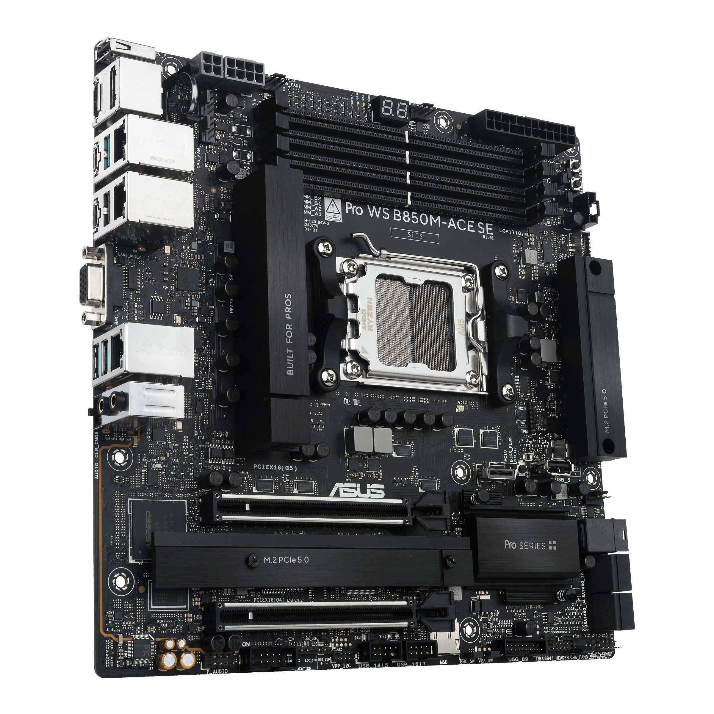 Asus Pro Ws B850m-Ace Se Matx Mainboard Am5 Vga/Hdmi/Dp Größe 5