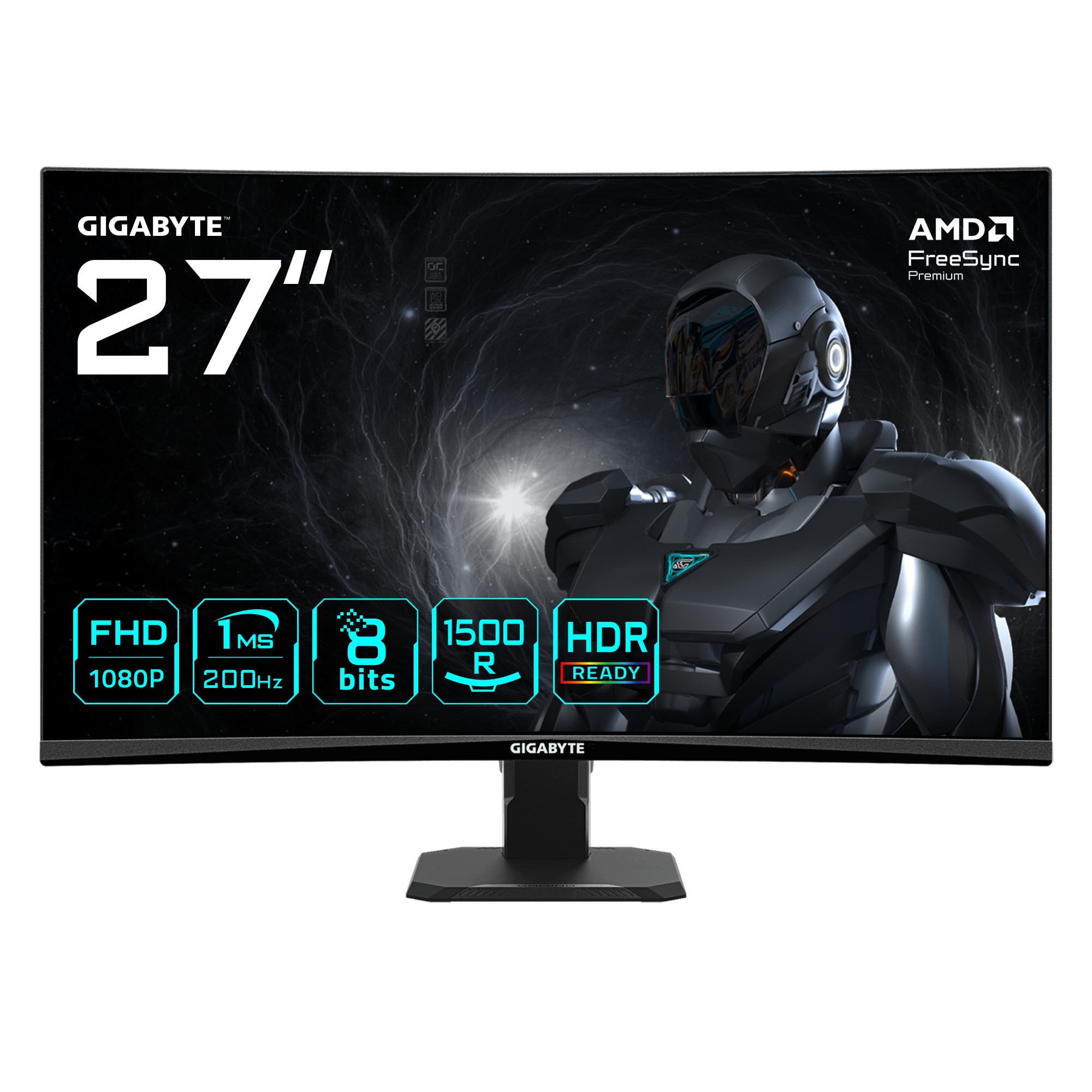 Gigabyte GS27FCA 27 Zoll - Curved Gaming Monitor VA Panel, FHD, 200 Hz, 1 ms, HDMI, DP - Bild 4