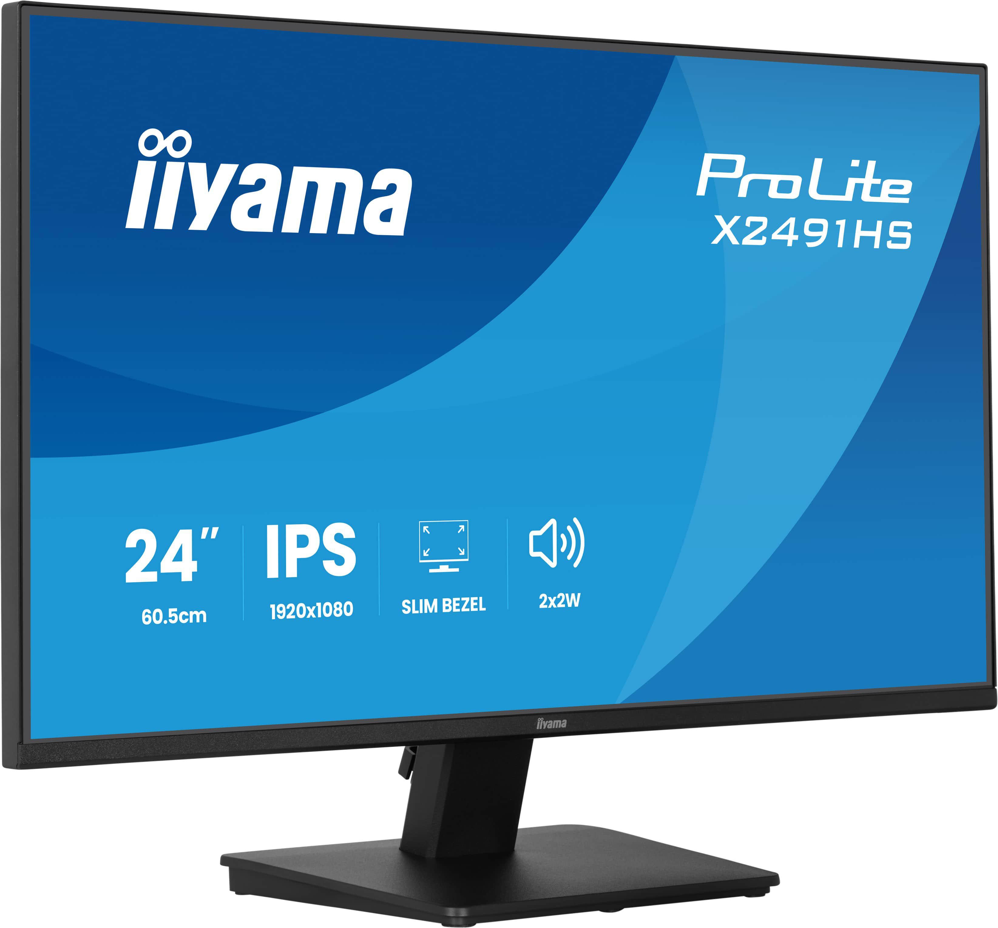 iiyama Prolite X2491HS-B1 Full-HD IPS-Monitor | 60,5 cm, 24", 120Hz, HDMI, DP, Adaptive Sync, Lautsprecher, Kopfhöreranschluss, Energieklasse C, VESA, schwarz - Bild 3