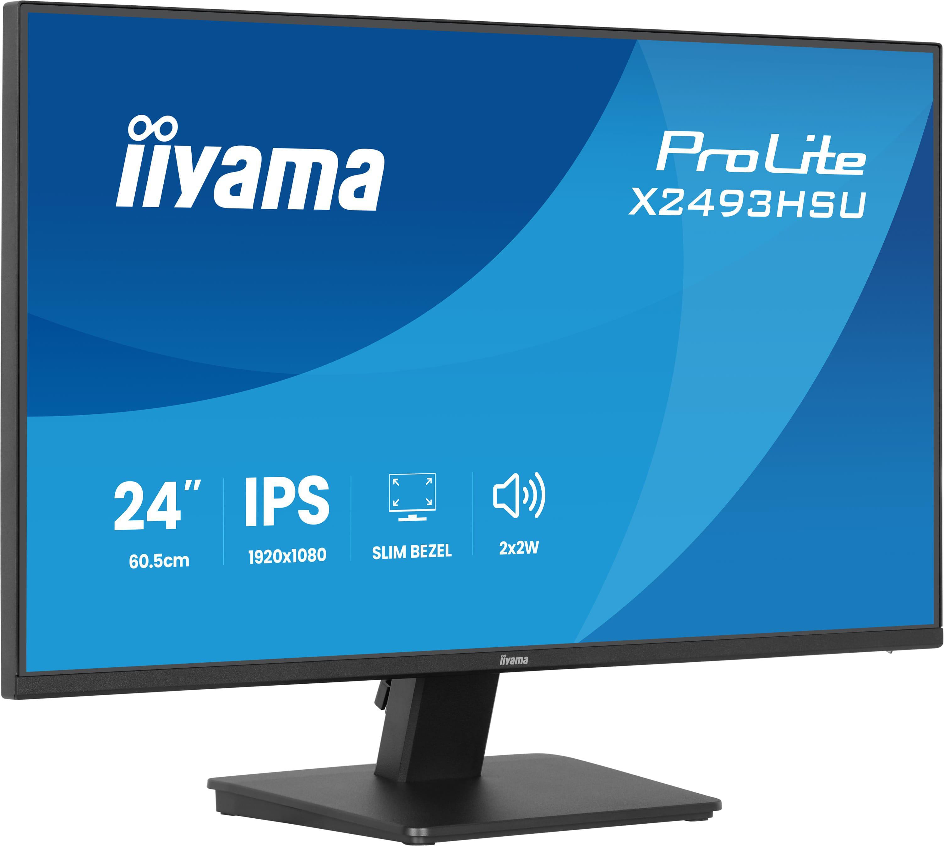 iiyama Prolite X2493HSU-B1 Full-HD IPS-Monitor | 60,5 cm, 23,8", 120Hz, HDMI, DP, USB2.0, Lautsprecher, Kopfhöreranschluss, Adaptive Sync, Energieklasse C, VESA, schwarz - Bild 2