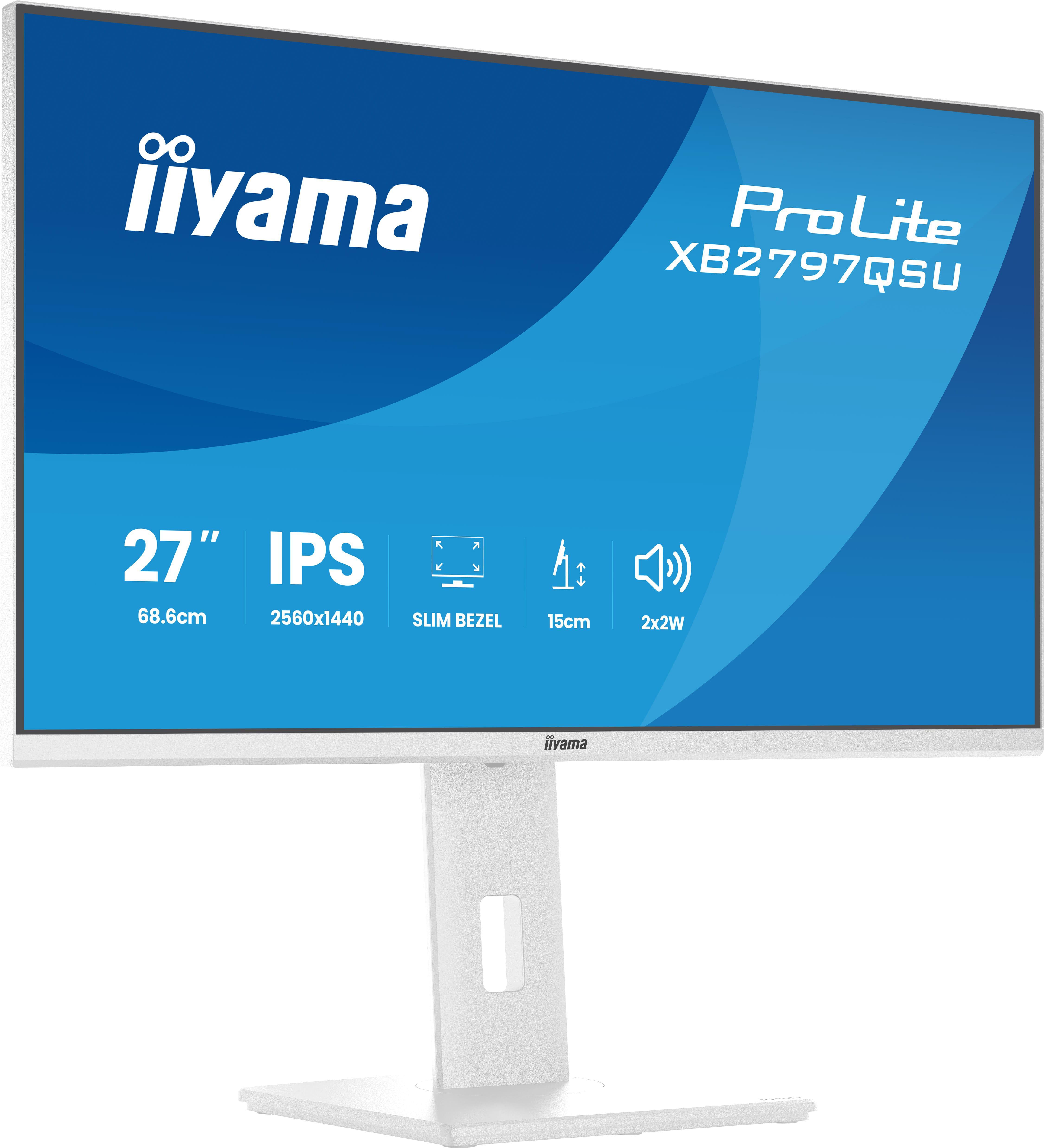 Image of 27" iiyama ProLite XB2797QSU - 2560x1440 (QHD) - 75Hz - IPS - 4.5W USB-C