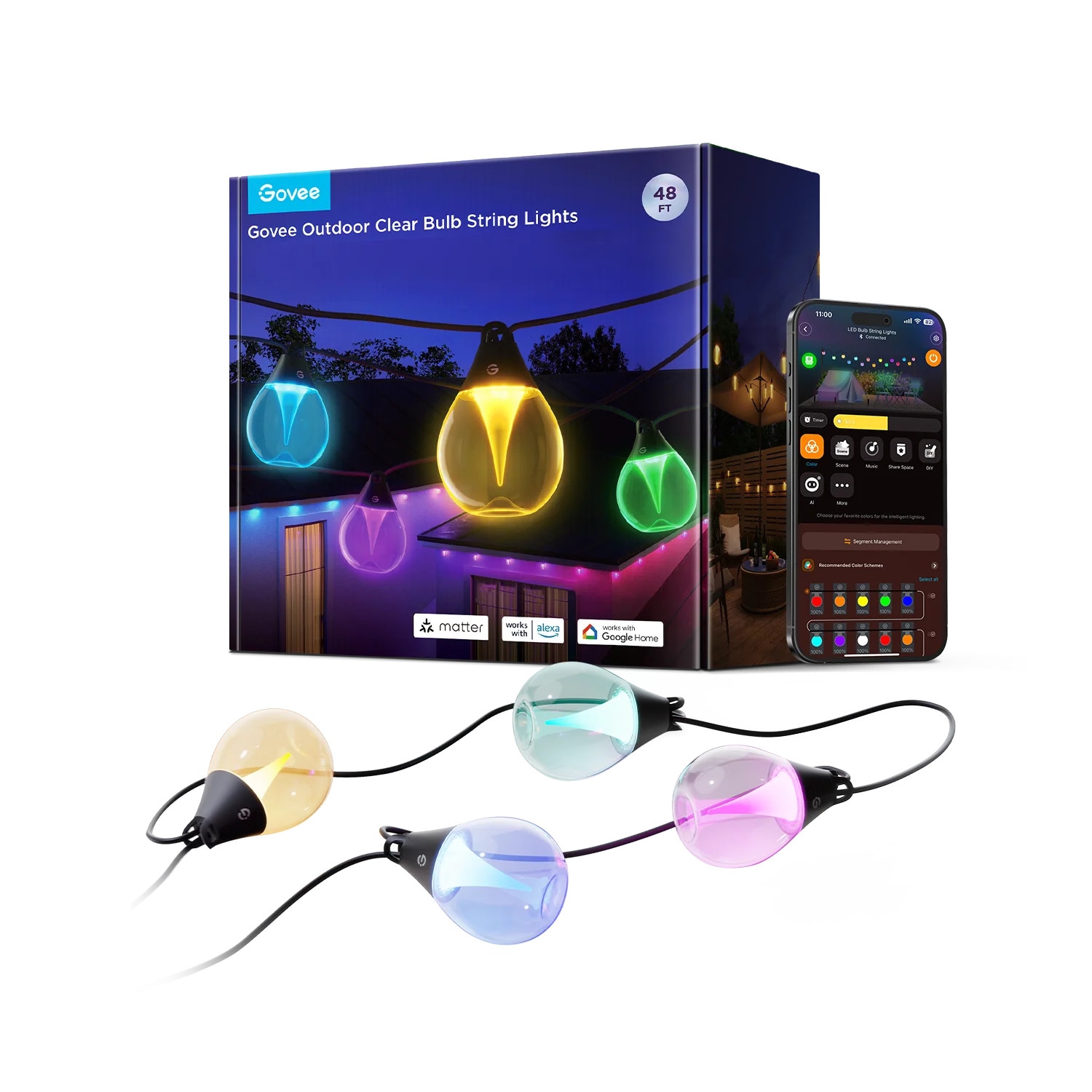 Govee - LED RGBICW Dimmbare Outdoor-Deko-Lichterkette - 16m Gesamtlänge - Bild 4