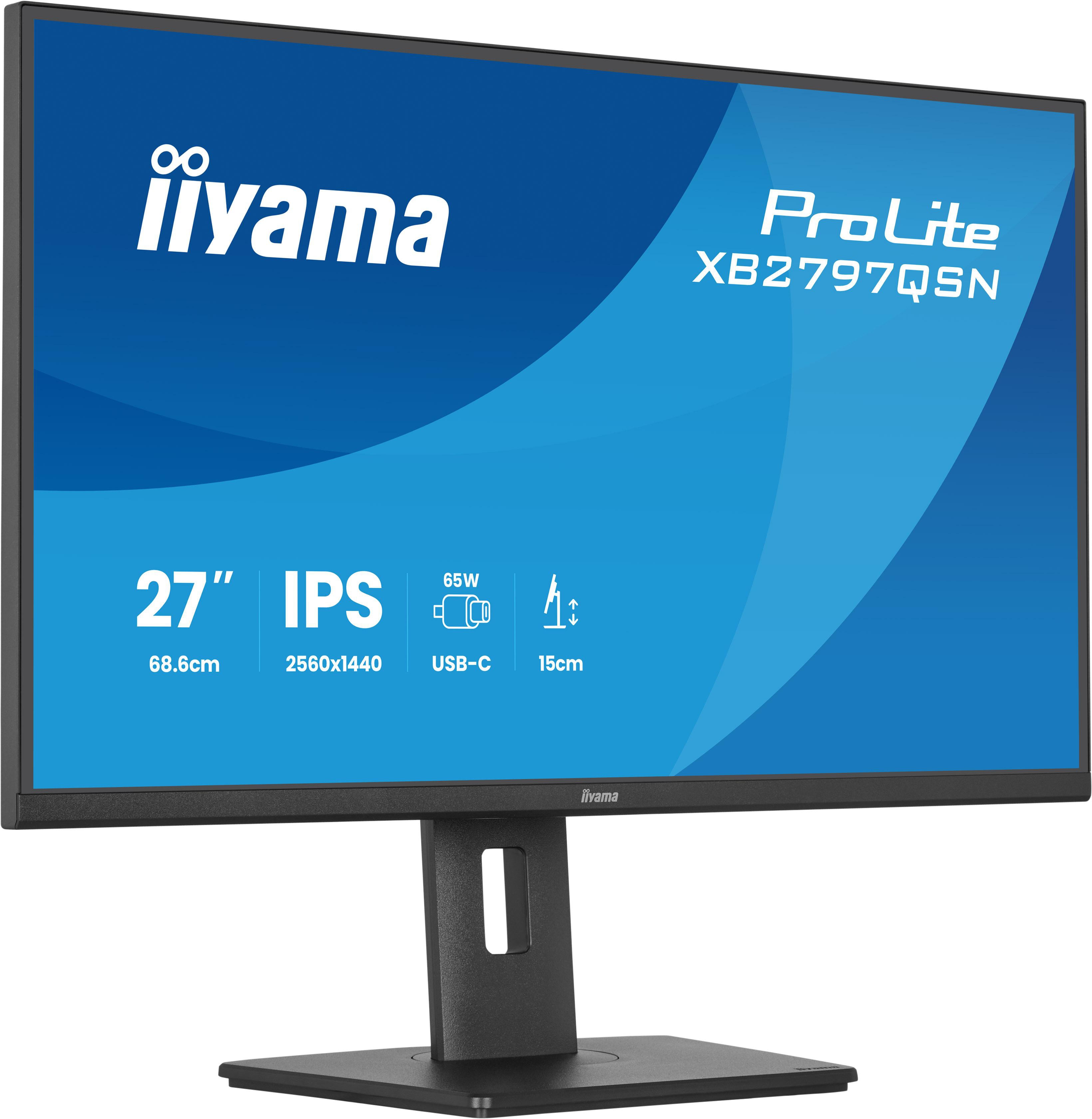 iiyama 68.6cm (27") XB2797QSN-B1 16:9 HDMI+DP+USB-C IPS (2560 x 1440 Pixel, 27"), Monitor, Schwarz - Bild 4
