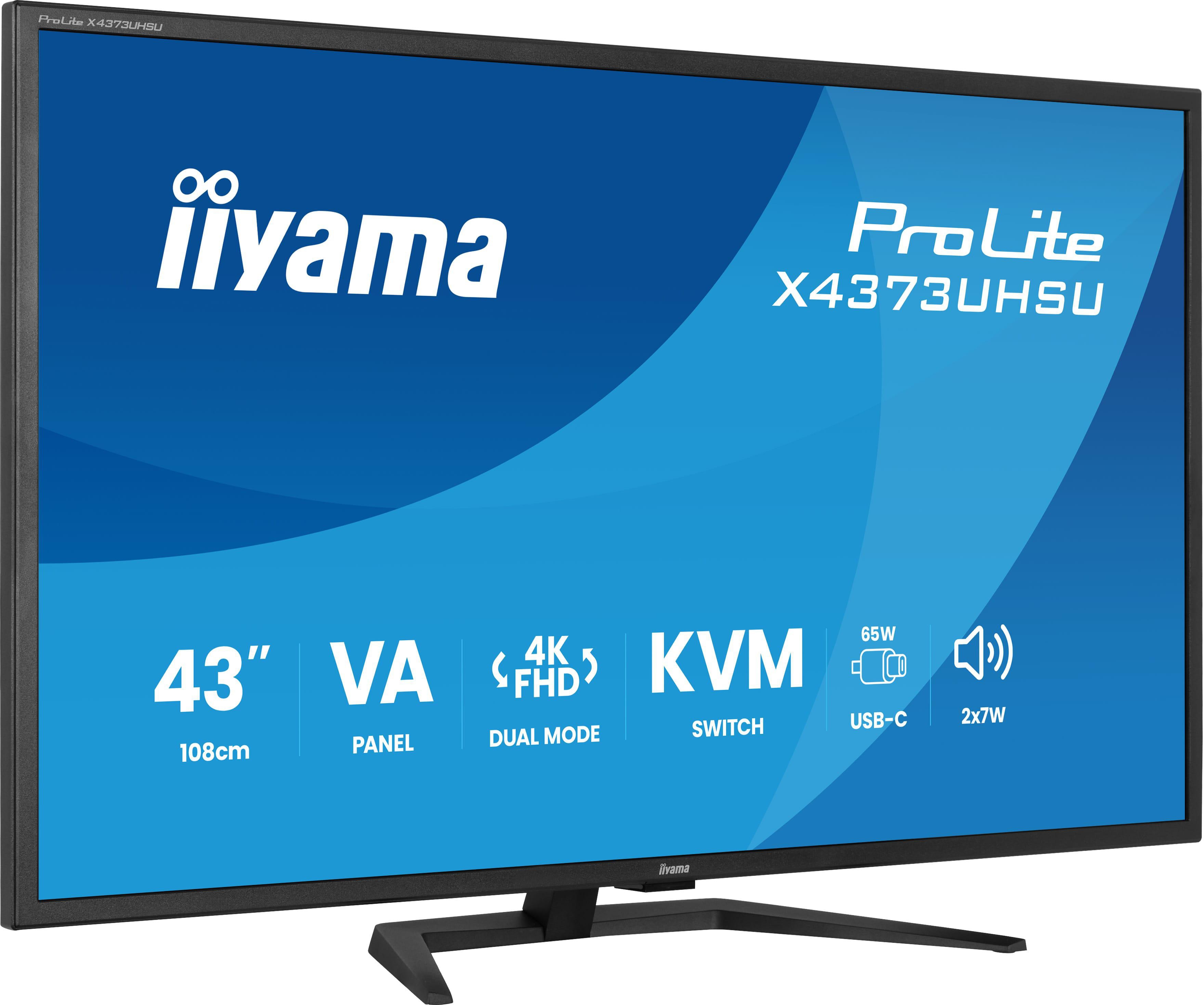 Iiyama Prolite X4373uhsu-B2 (43") 4K Uhd Va Led 16:9 60 Hz Monitor 108Cm Schwarz