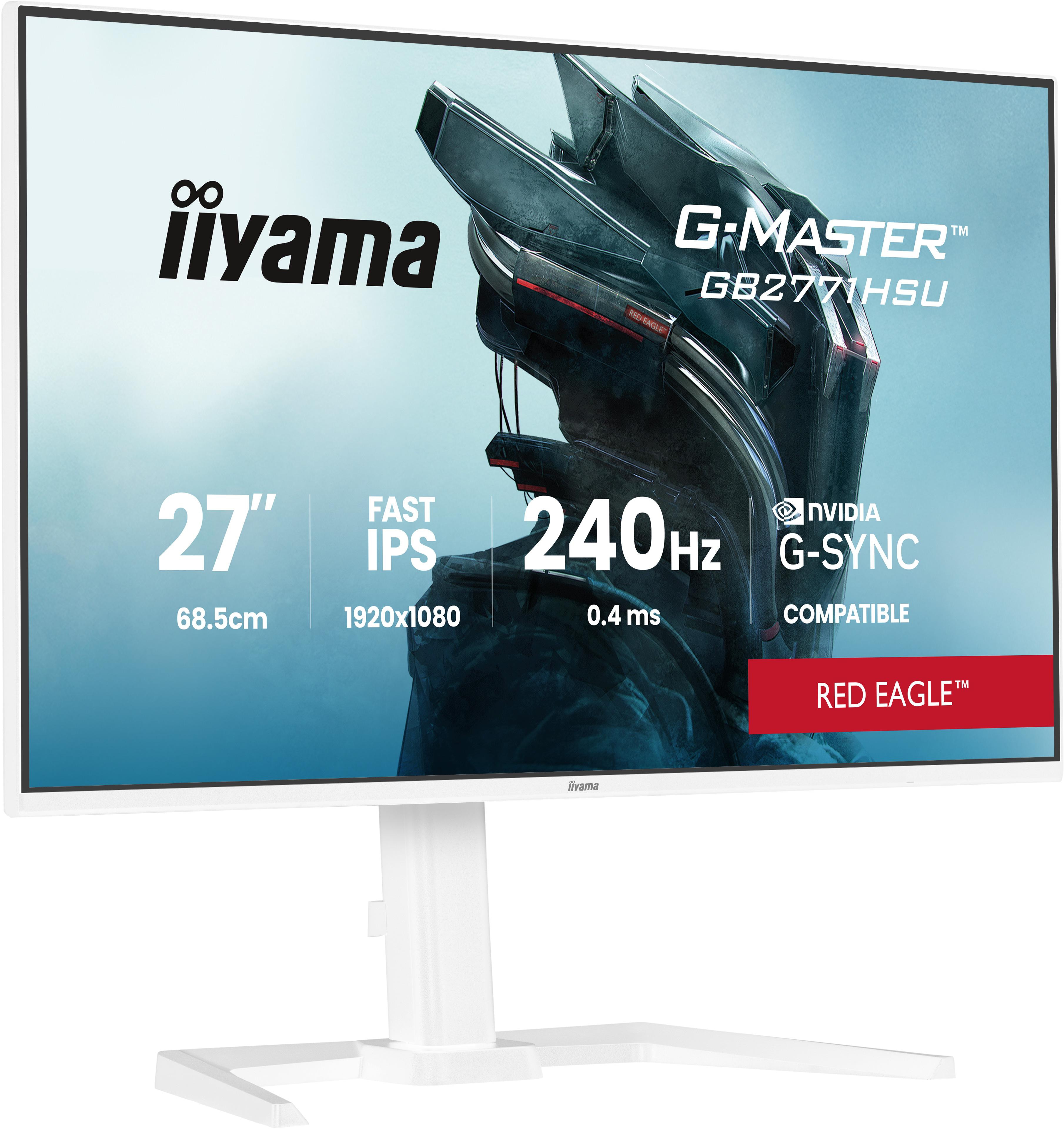 Iiyama G-Master Red Eagle Gb2771hsu-W1 68,6Cm (27") Fhd Fast Ips 16:9 240 Hz Gaming Monitor Größe 27 Weiß