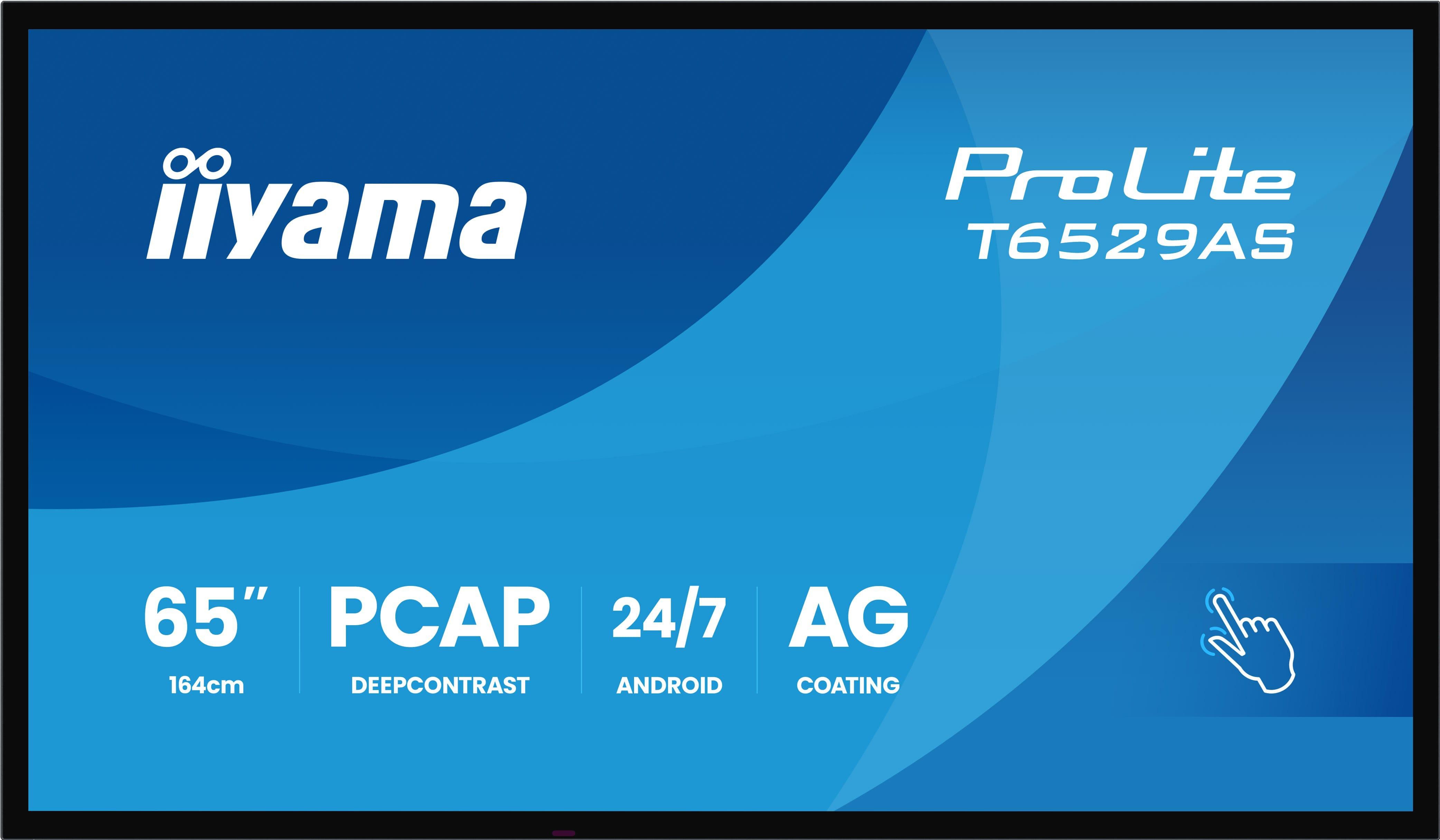 iiyama ProLite T6529AS-B1AG 1163.8cm (64.5") 4K UHD Touch Monitor HDMI/USB-C