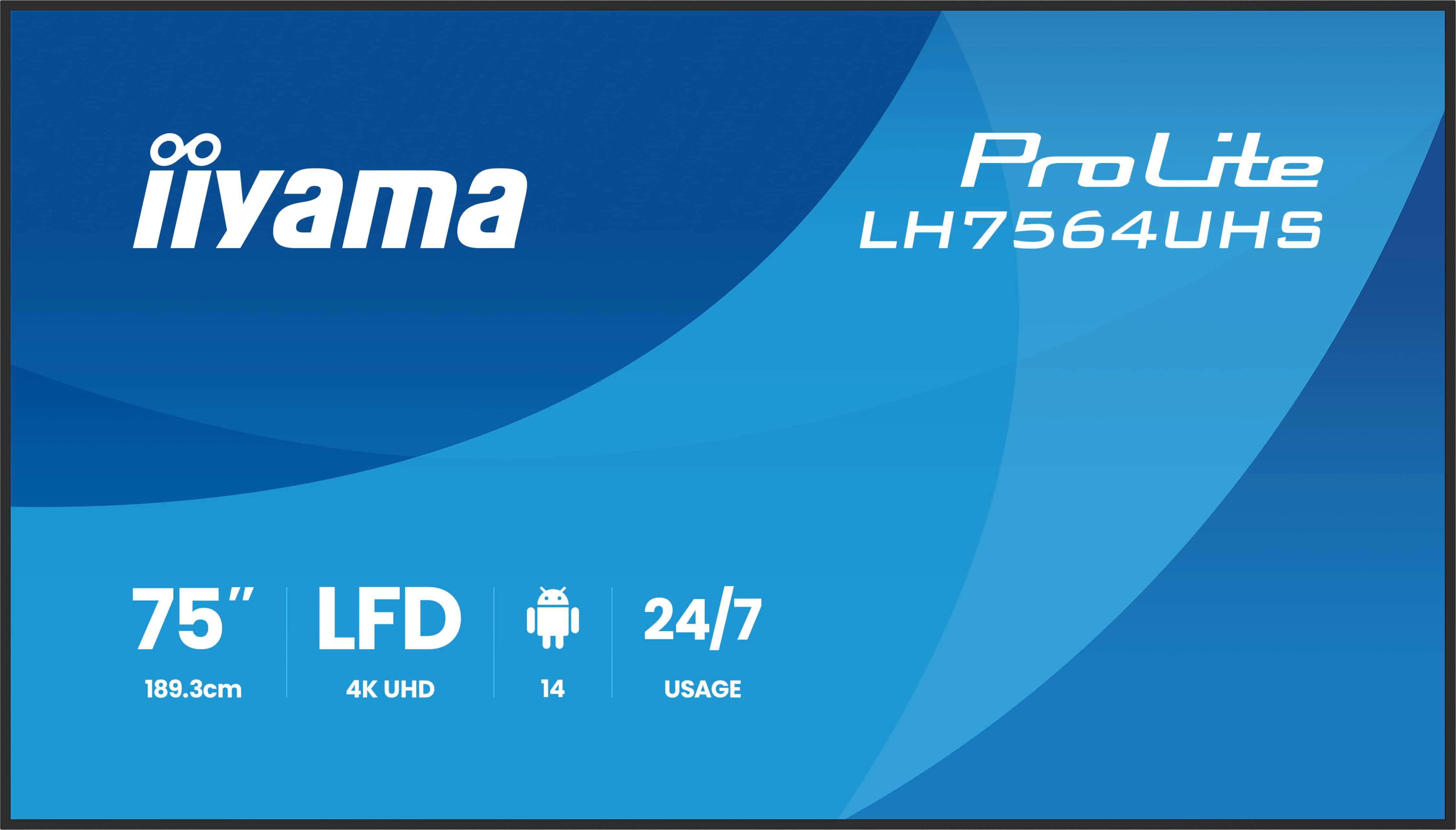 iiyama ProLite LH7564UHS-B1AG 190,5cm (75") 4K UHD Monitor HDMI/USB-C
