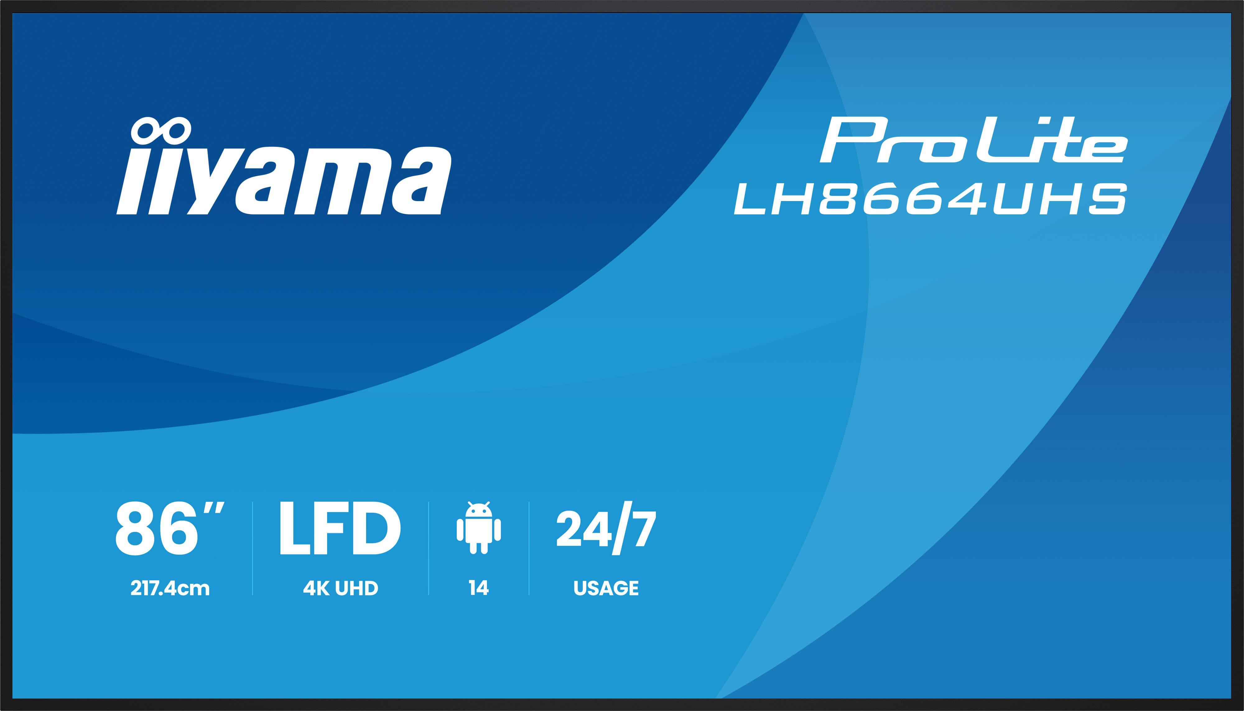 iiyama ProLite LH8664UHS-B3AG 217,4cm (86") 4K UHD Monitor HDMI/USB-C