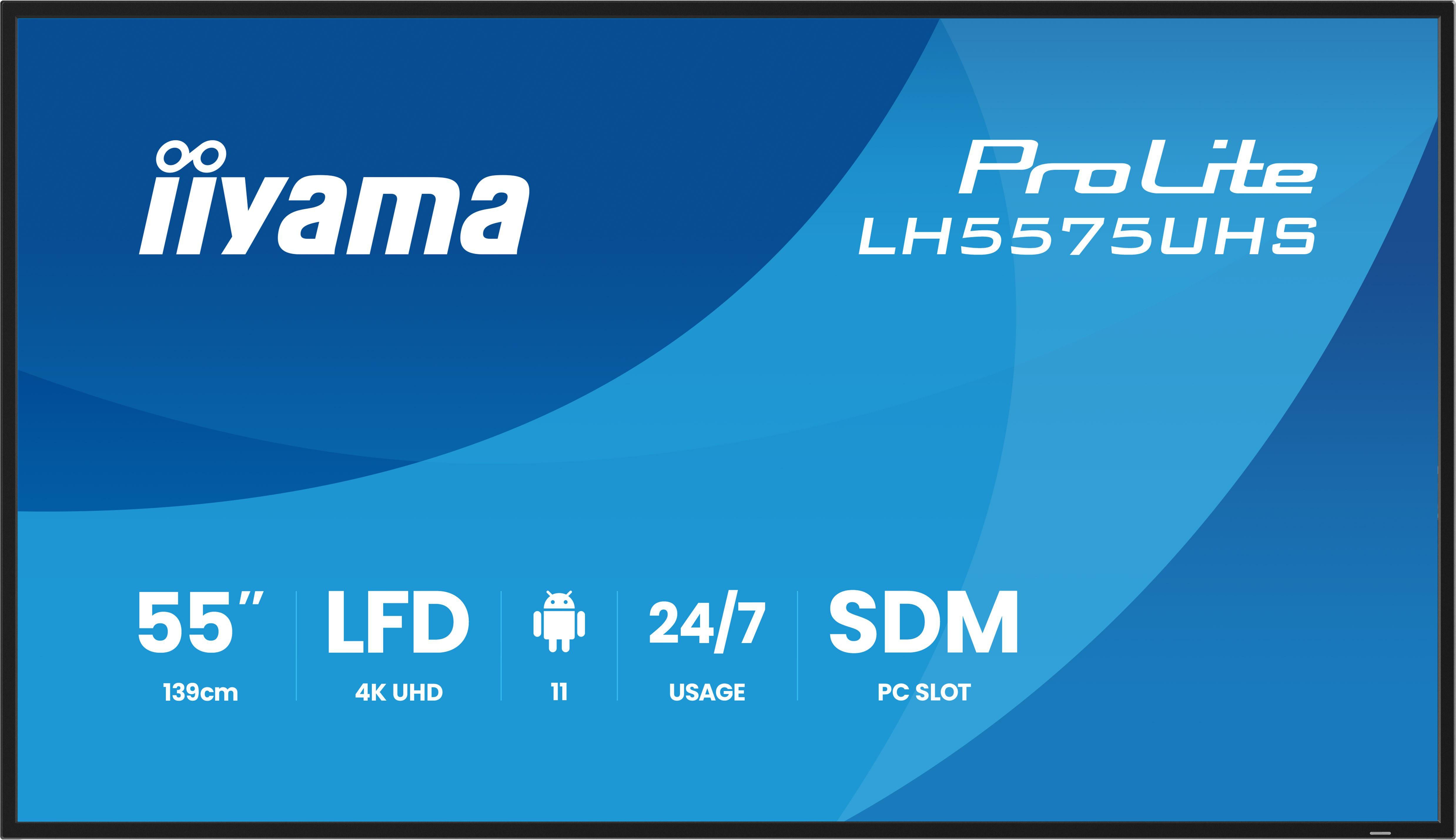 iiyama ProLite LH5575UHS-B2AG 138,7cm (54,6") 4K UHD Signage Monitor DP/HDMI/RJ45