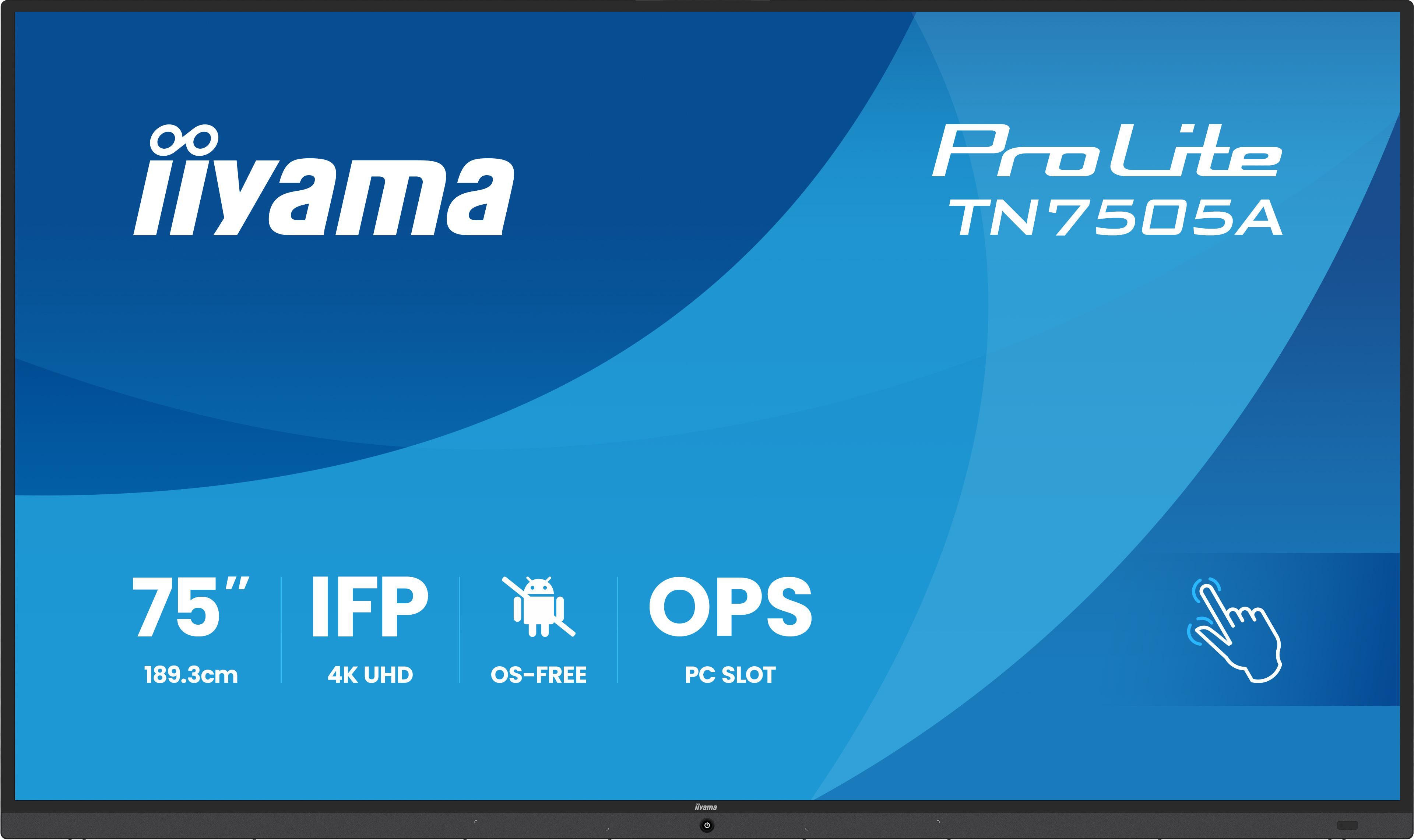 iiyama ProLite TN7505A-B1AG 189,2cm (74.5") 4K UHD Touch Monitor DP/HDMI/USB-C