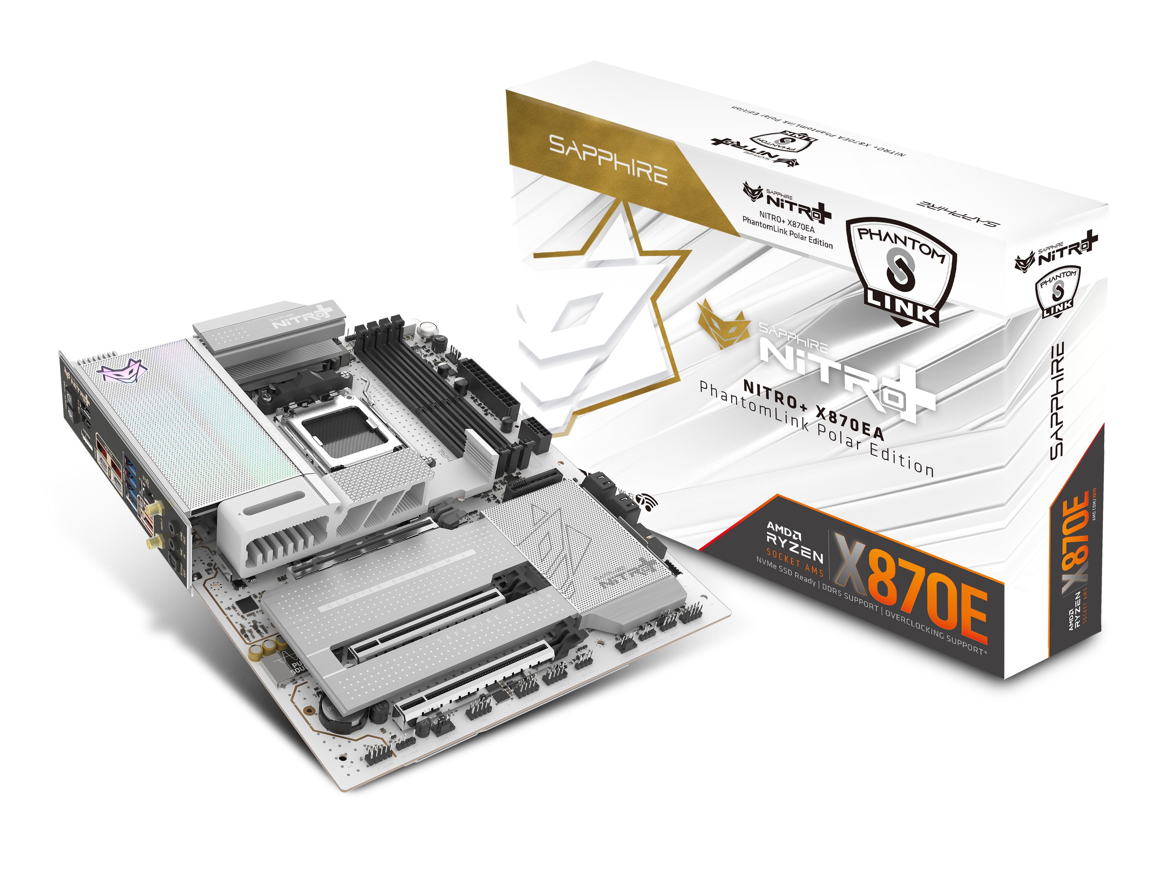Sapphire NITRO+ X870EA PhantomLink-Mainboard X870E AM5 ATX DDR5 Polar Edition - Image 3