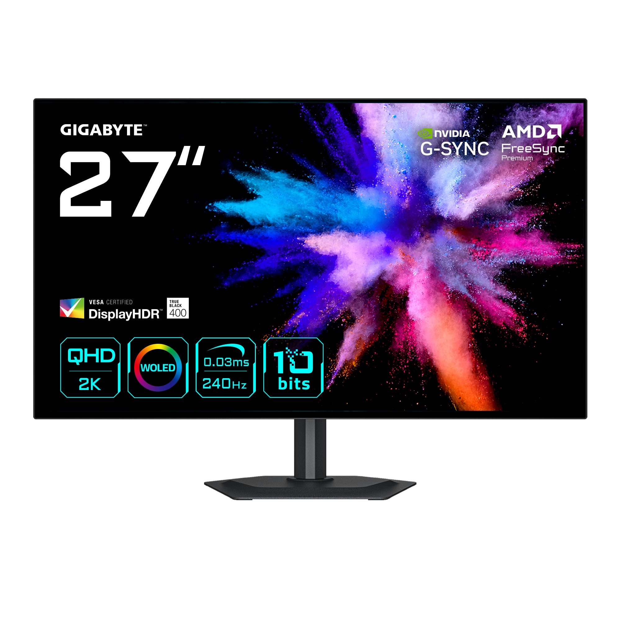 Gigabyte GO27Q24G 27 Zoll - W-OLED Gaming Monitor W-OLED, QHD, 240 Hz, 0,03 ms GtG, 2x HDMI 2.1, DP, USB-C - Image 4