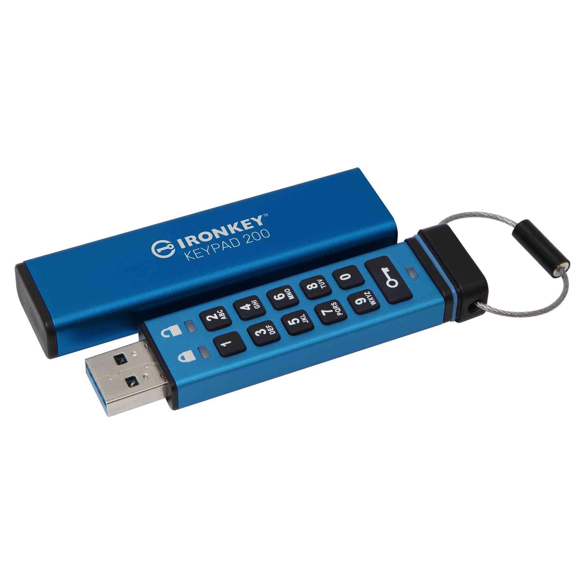 Kingston IronKey Keypad 200 Verschlüsselter USB-Stick 32GB USB 3.2 Gen1 Typ A IKKP200/32GB