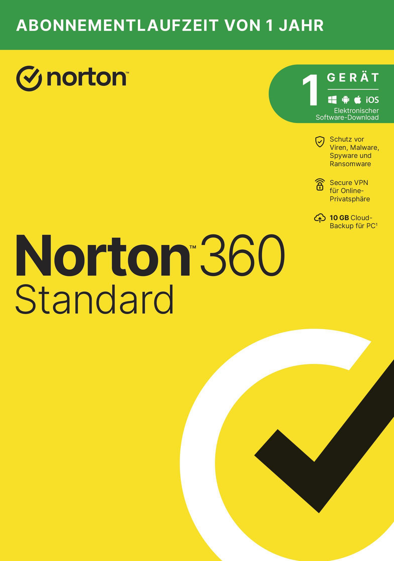Norton 360 Standard 10GB | 1 Gerät | Download & Produktschlüssel