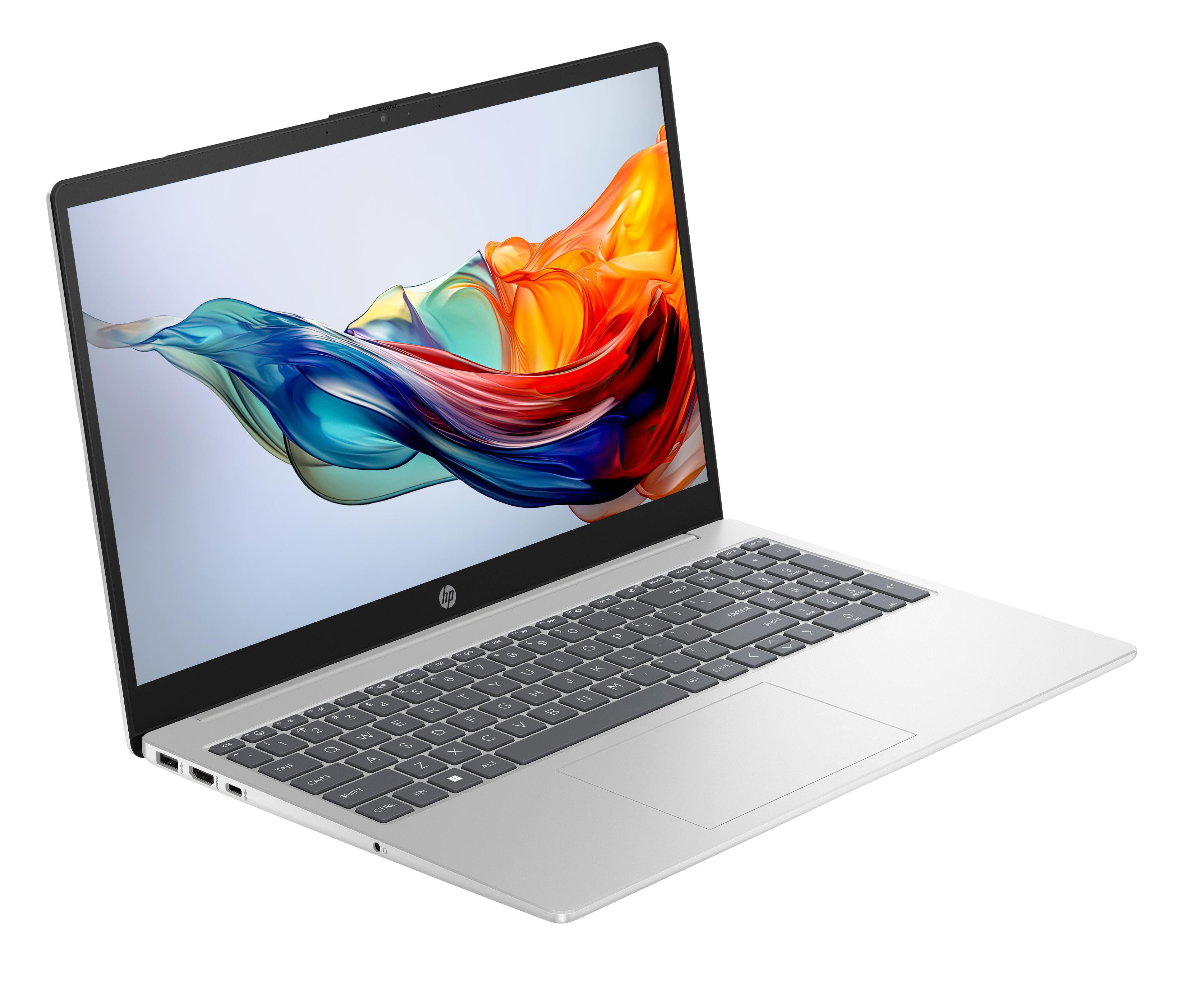HP 15,6 FHD Laptop silber Ryzen 5 8GB/512GB SSD kein Betriebssystem 15-fc1450ngx DF7G1EA#ABD