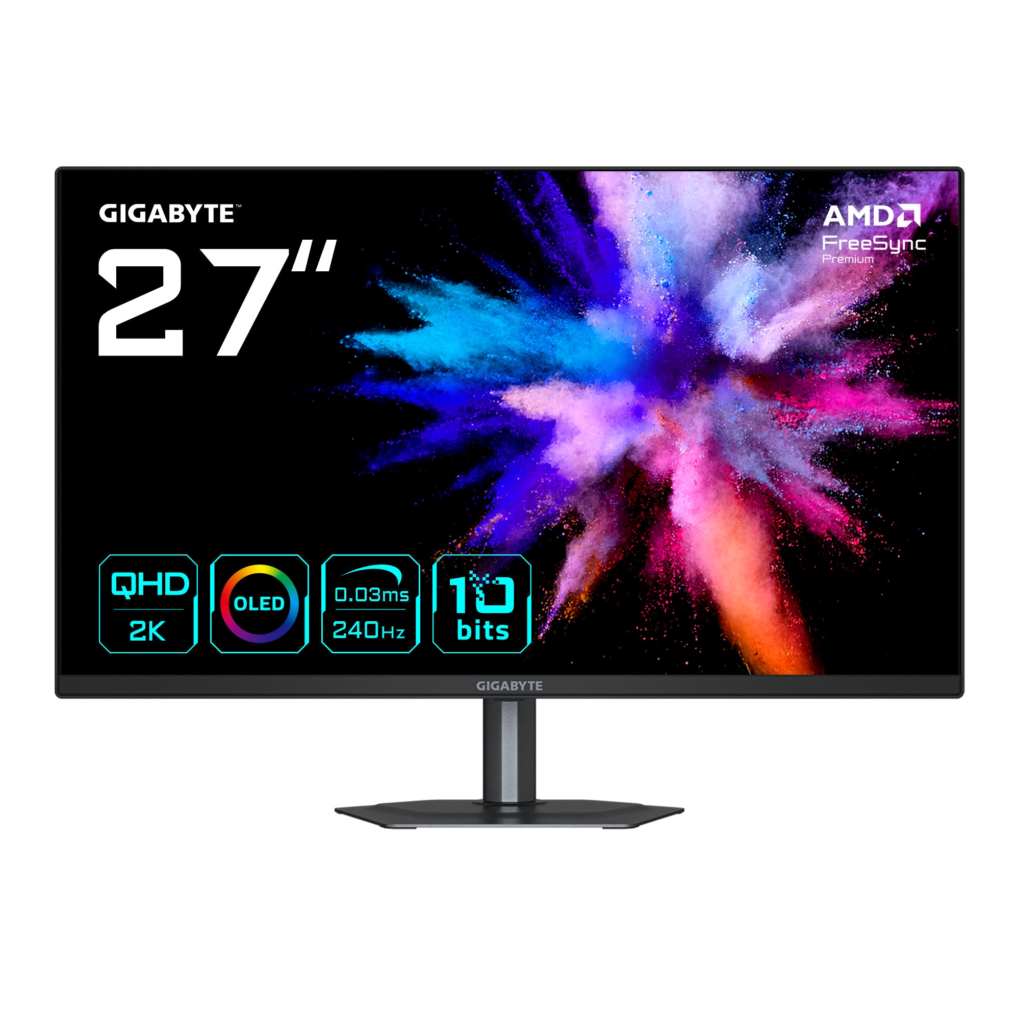 Gigabyte 27 Zoll Qhd Qd-Oled Gaming Monitor 240 Hz 16:9 Dp/Hdmi/Usb-C 0,03Ms Schwarz Go27q24 - Bild 3