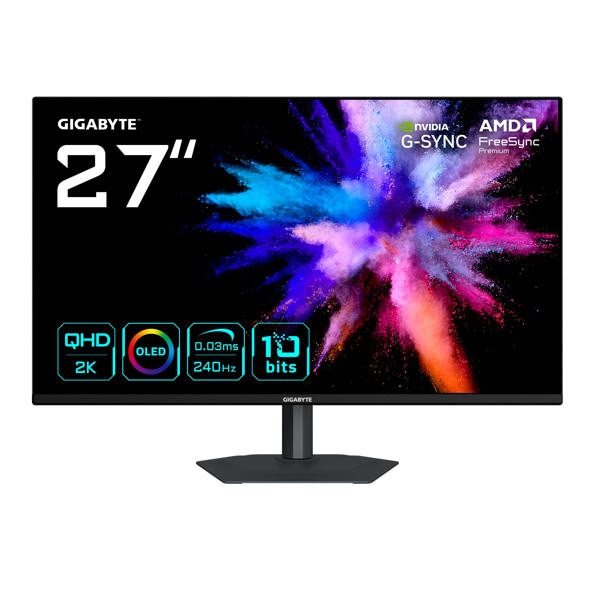 Gigabyte Go27q24a Zoll Qhd Qd-Oled Gaming Monitor 240 Hz 16:9 Dp/Hdmi 0,03Ms Größe 27 Schwarz