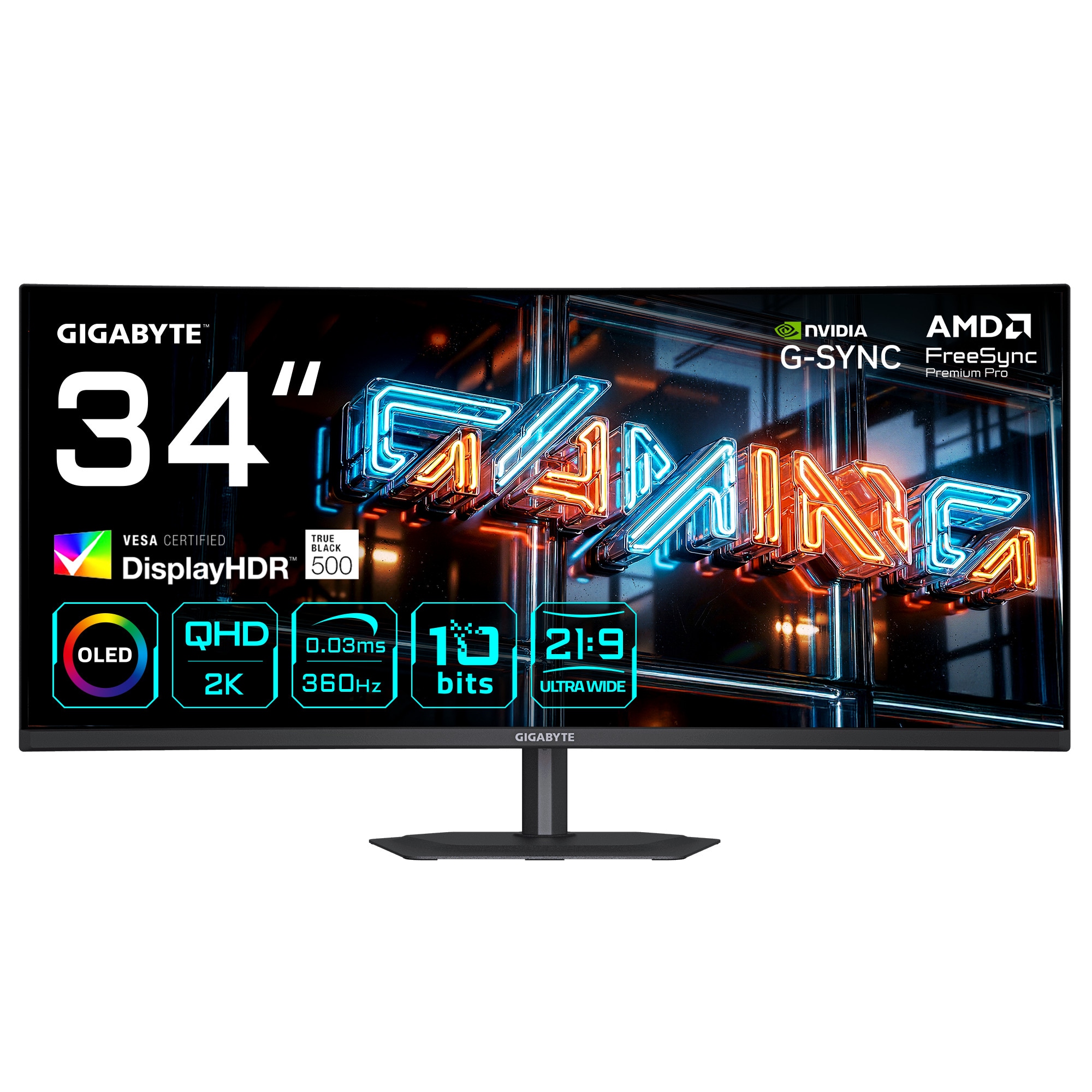 Gigabyte 34 Zoll Uwqhd Qd-Oled Panel 21:9 360 Hz Dual Mode Curved Gaming Monitor F Mo34wqc36 - Bild 3