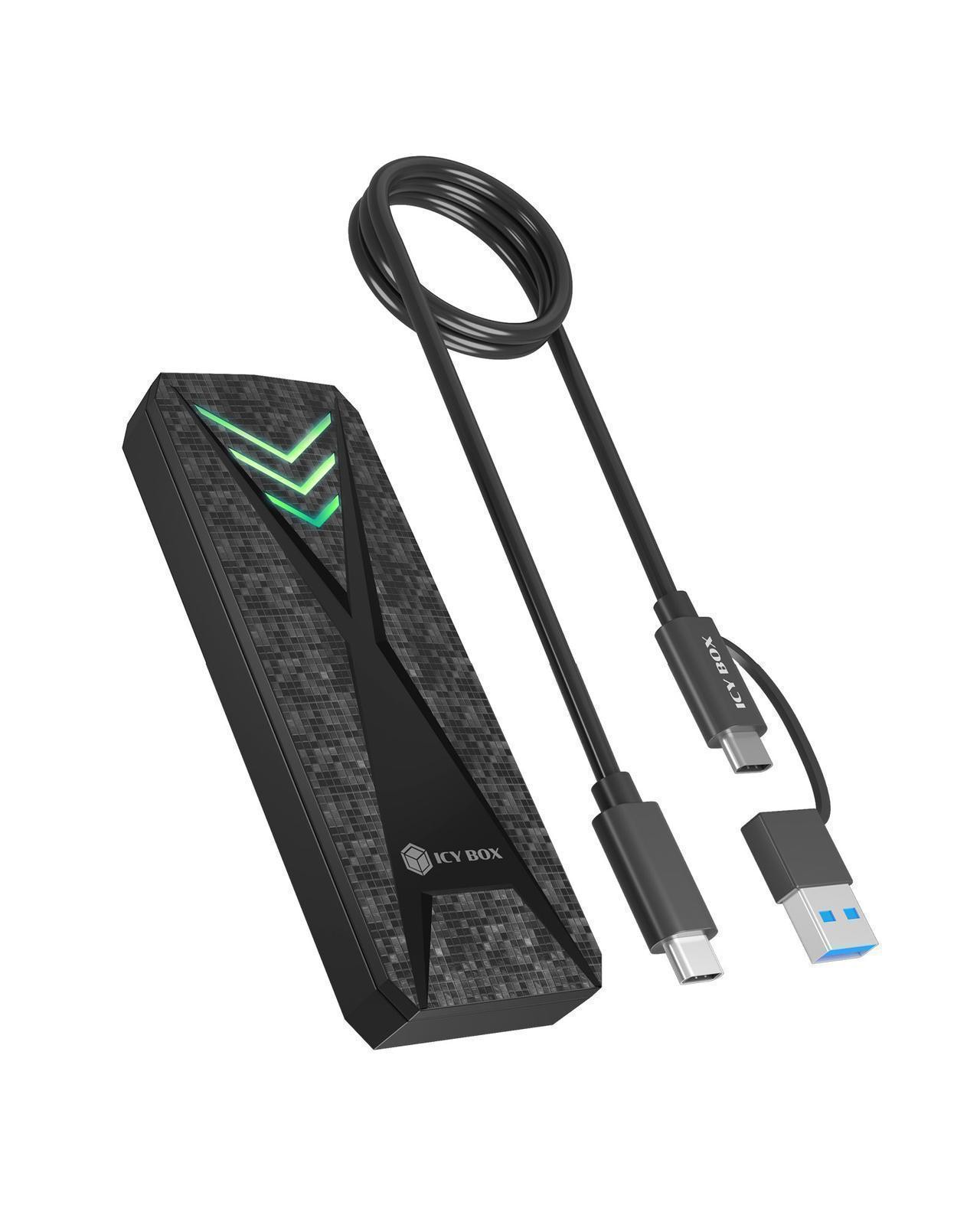 Raid Sonic Raidsonic Icy Box Ib-1805Ml-Cu3 Nvme Gehäuse M.2 Ssd Mit Rgb Größe 3.2 Schwarz