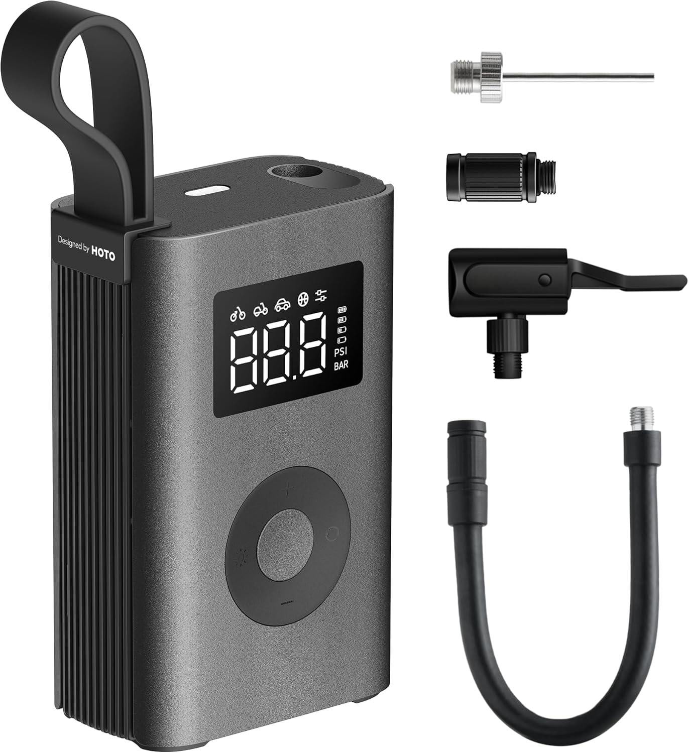HOTO QWCQA001 Electric Air Pump ADV – Kabelloser Akku-Luftkompressor mit 150 PSI, Digitaldisplay, Auto-Stopp und USB-C
