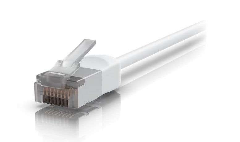 Ubiquiti UniFi Outdoor Patchkabel Cat6A 12 m Weiß – Geschirmtes RJ45 Ethernet-Kabel mit 10 Gbit/s, PoE++ und wetterfestem TPE-Mantel (UACC-Cable-Patch-Outdoor-C6A-12M-W)