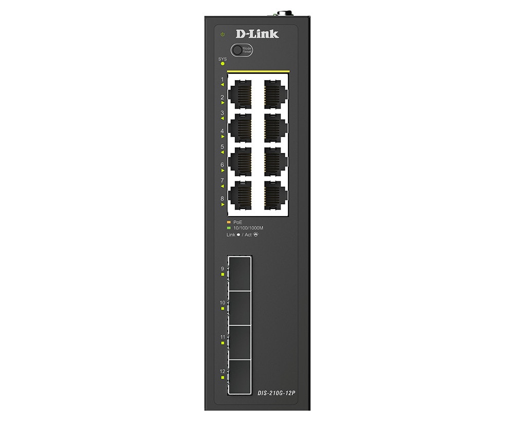 D-Link DIS-210G-12P 12-Port Industrial Smart Managed Switch