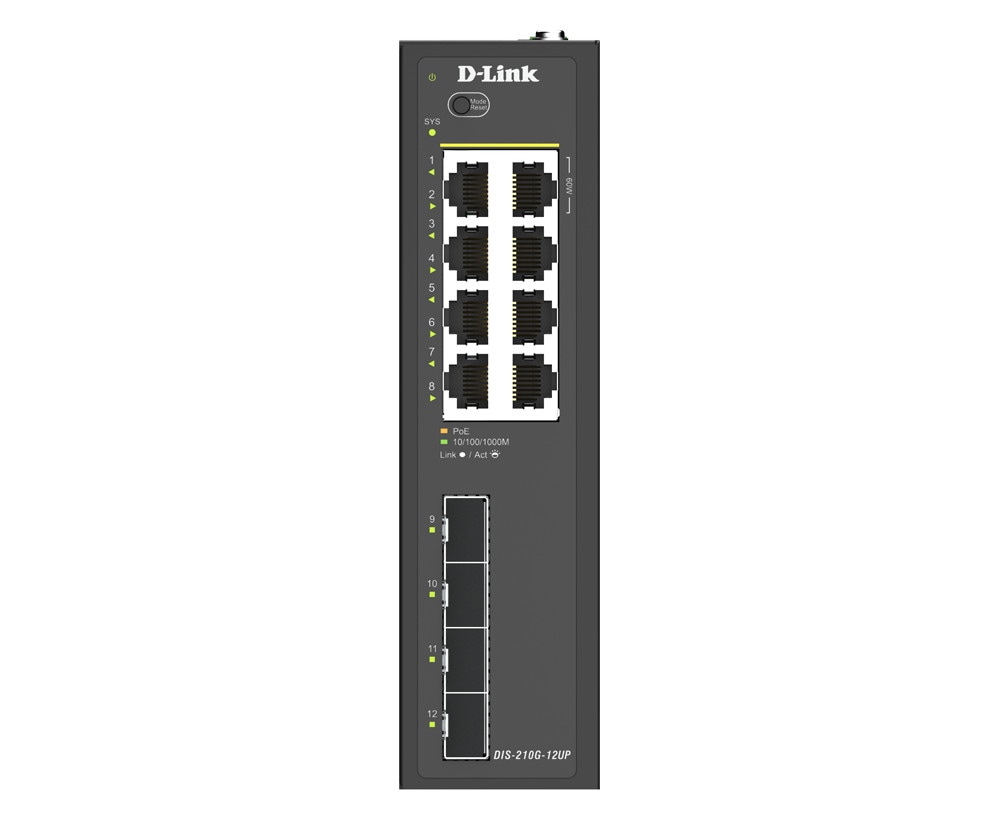 D-Link DIS-210G-12UP 12-Port Industrial Smart Managed Switch