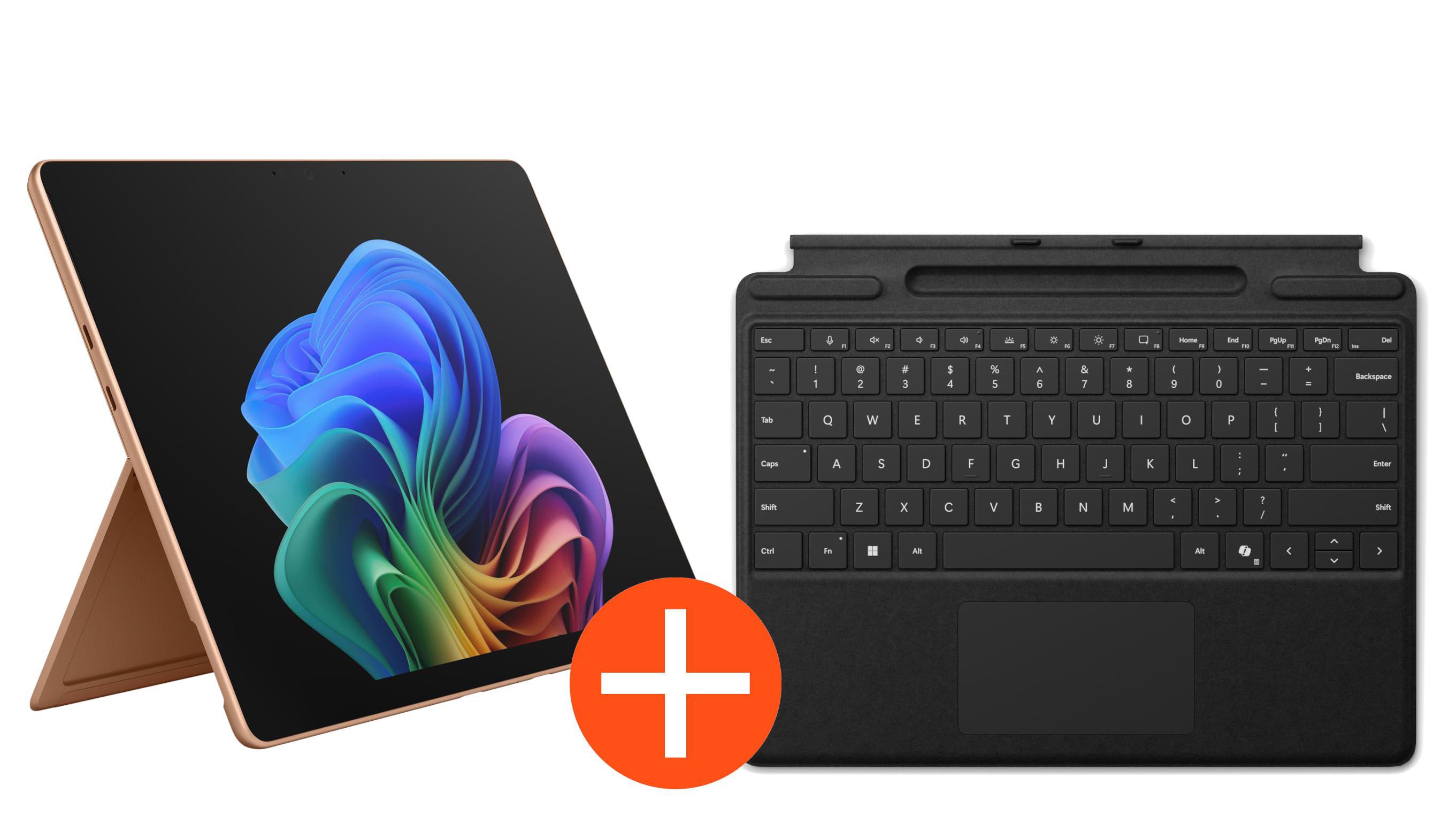 Microsoft Surface Pro 13" (12. Edition) Touch Dune Snapdragon X2 Elite 16GB/512GB SSD Win11 EP2-65180 inkl. MS Pro Keyboard mit Stiftaufbewahrung schwarz EP2-65180+8XA-00172