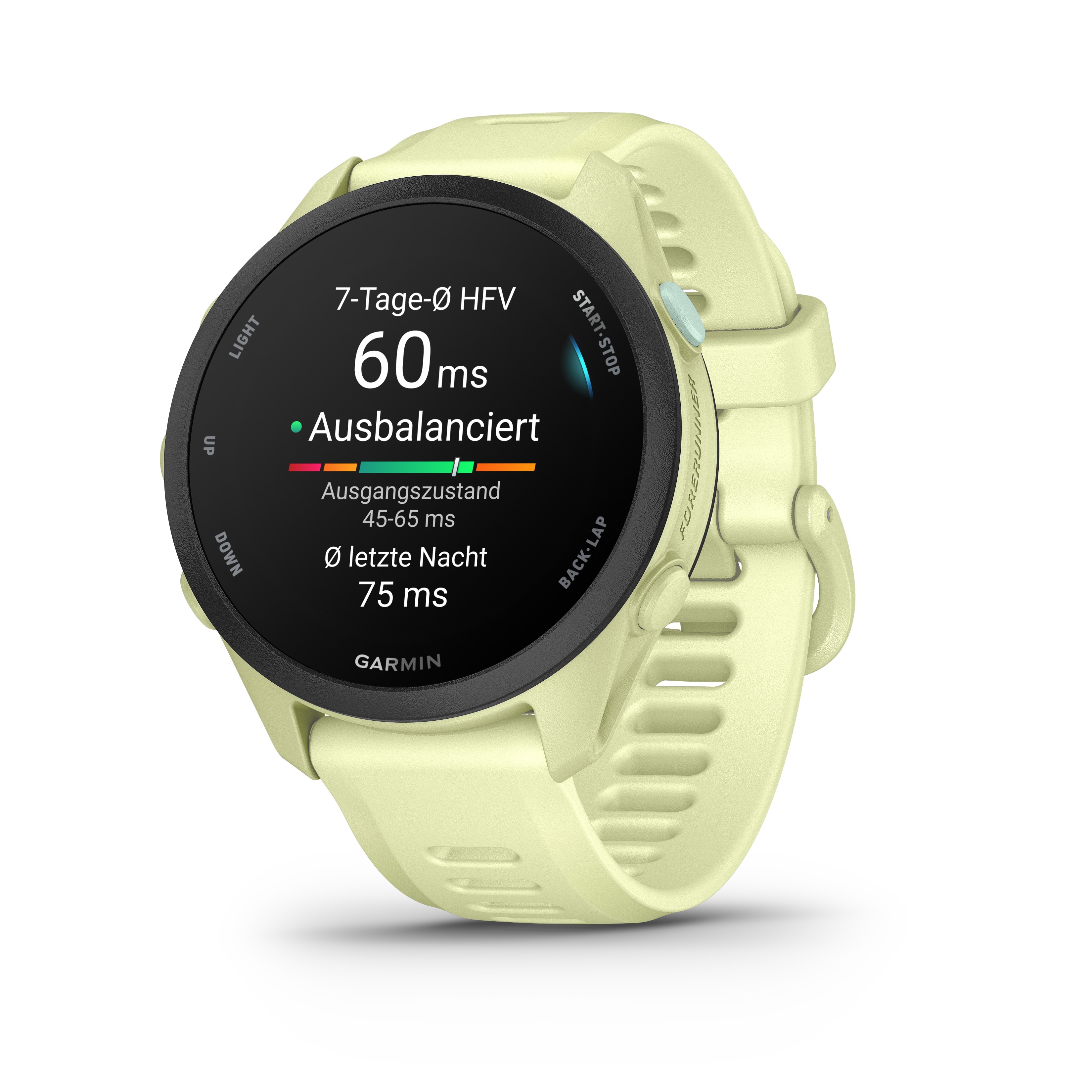 Garmin Forerunner® 70 Zitrone/Schwarz mit Schnellwechsel-Silikon-Armband 20 mm