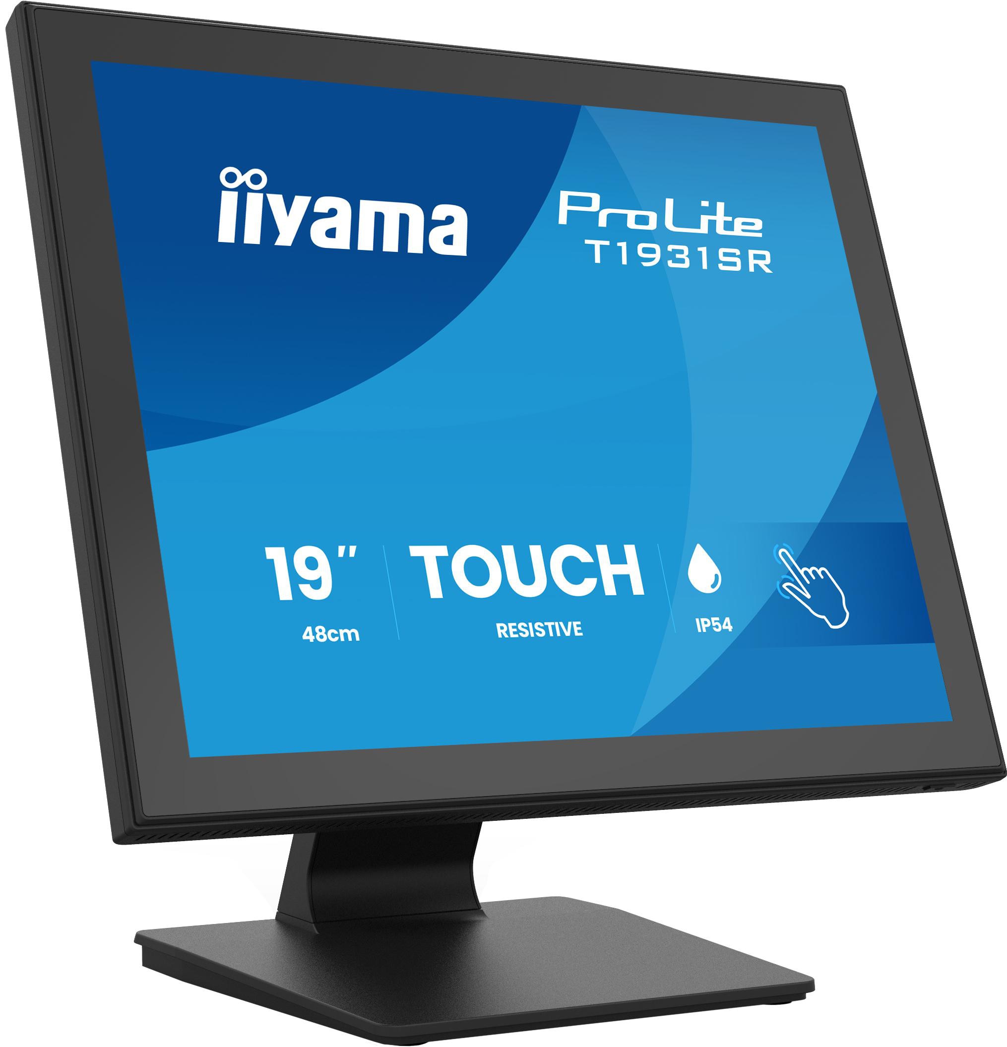 Image of iiyama ProLite T1931SR-B2S Resistive 19" 5:4 SXGA Touch Monitor VGA/HDMI/DP