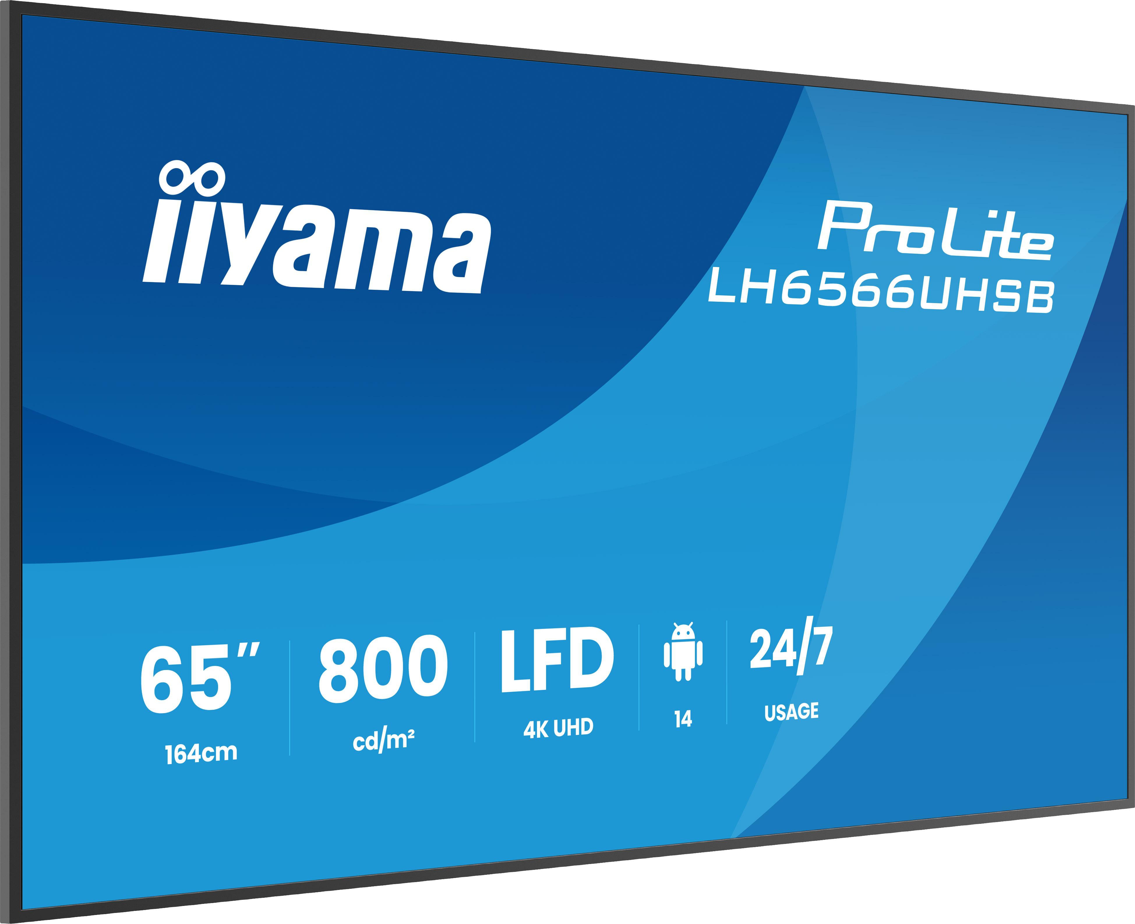 iiyama ProLite LH6566UHSB-B1AG 163,8cm (65") 4K UHD Monitor HDMI/DP/USB-C