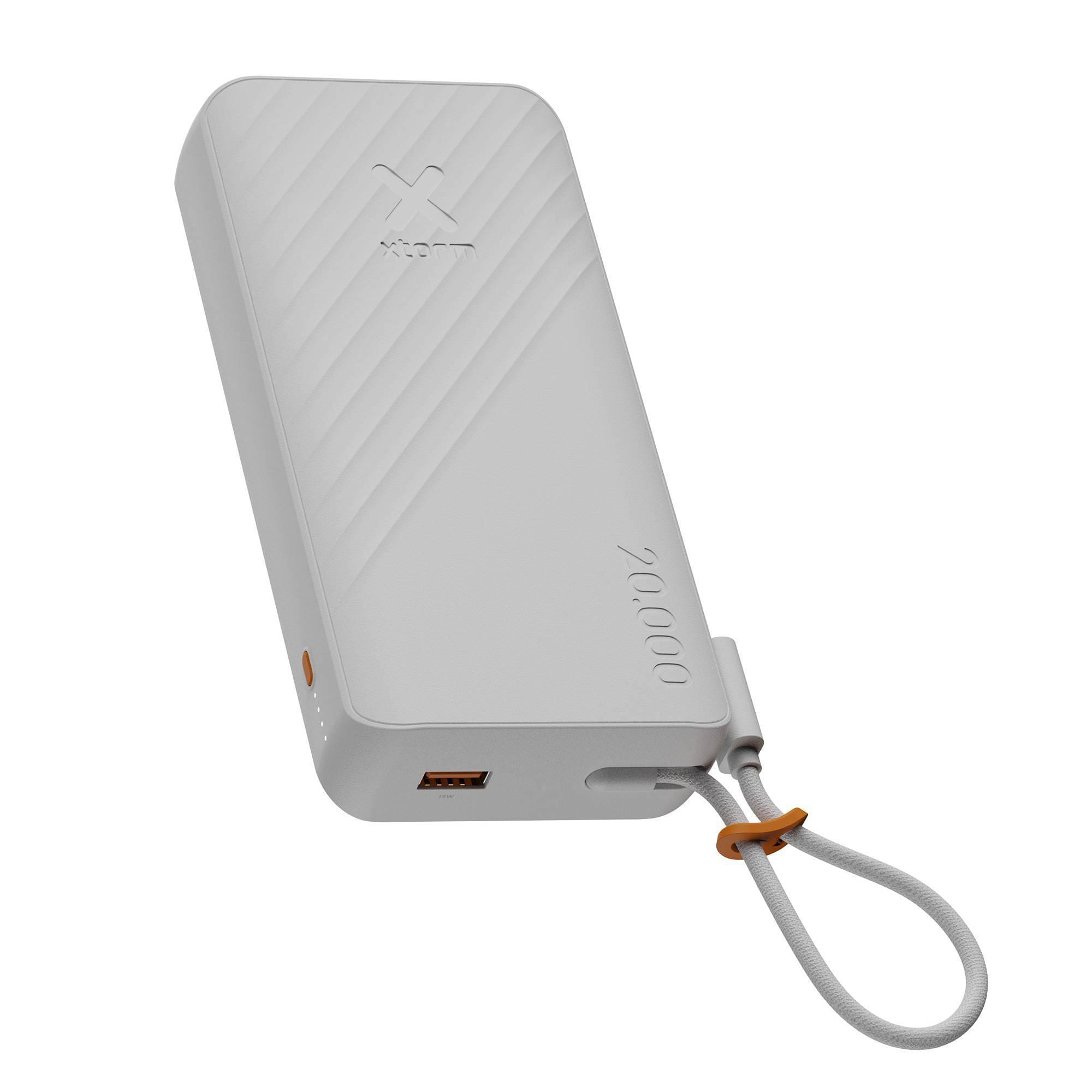 Xtorm Go2-Series Powerbank Mah 30W 2X Usb-C / 1X Usb-A Integriertes Kabel Größe 20.000 Weiß
