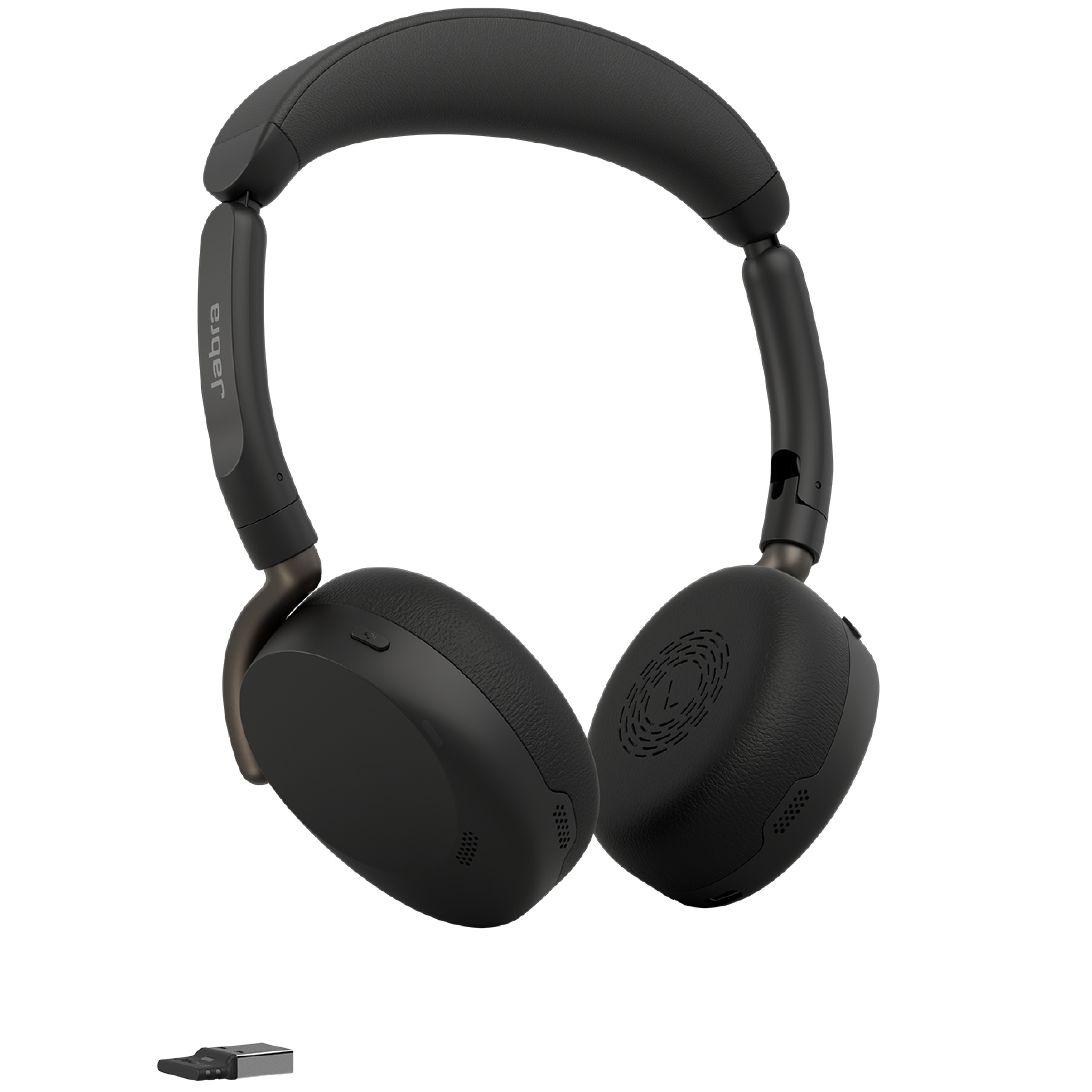 Jabra Evolve3 65 Flex Uc Kabelloses Bluetooth-Headset, Usb-A Dongle, Anc, Faltbar, Uc-Zertifiziert Größe 6 Schwarz