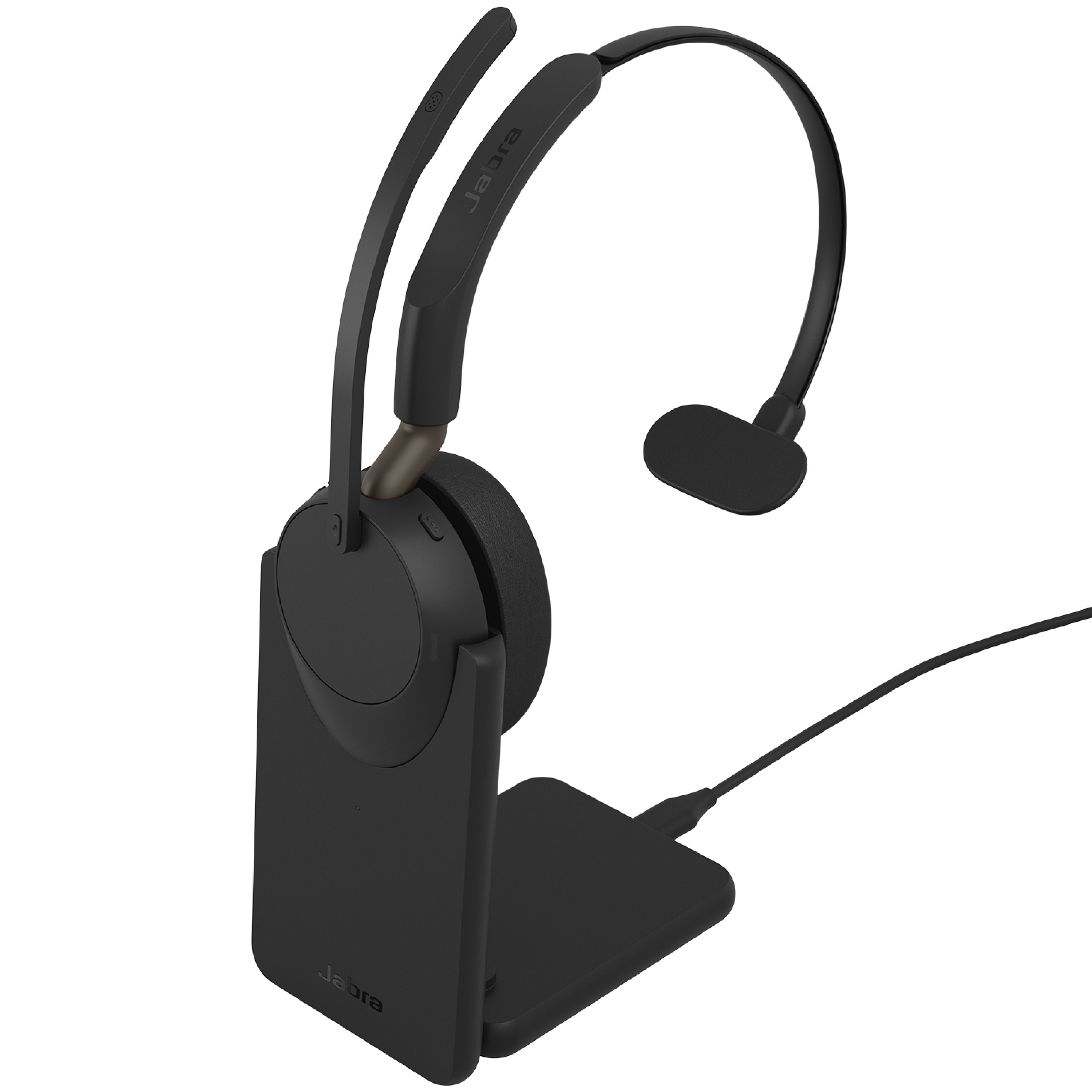 Jabra Evolve3 65 Mono Uc Kabelloses Bluetooth-Headset, Usb-A Dongle Und Ladestation, Anc, Uc-Zertifiziert Größe 31 Schwarz
