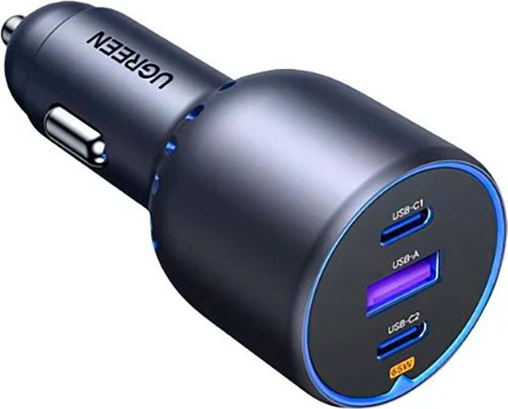 Ugreen Ec703 75W 3-Port Car Charger Kfz-Ladegerät 1X Usb-A 2X Usb-C Grau 35024 - Bild 3
