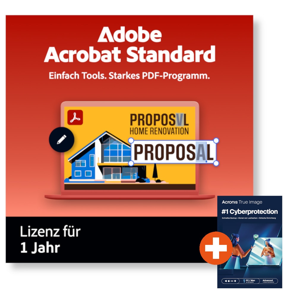 Adobe Acrobat Standard | Download & Key | Inkl. Acronis True Image