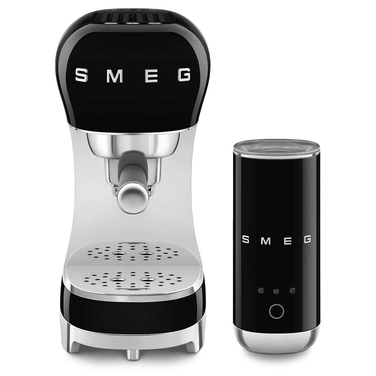 Smeg Kompakt-Bundle Siebträgermaschine 50S Style Ecf00 + Milchaufschäumer Mff02 Schwarz Ecf12bleu - Bild 2
