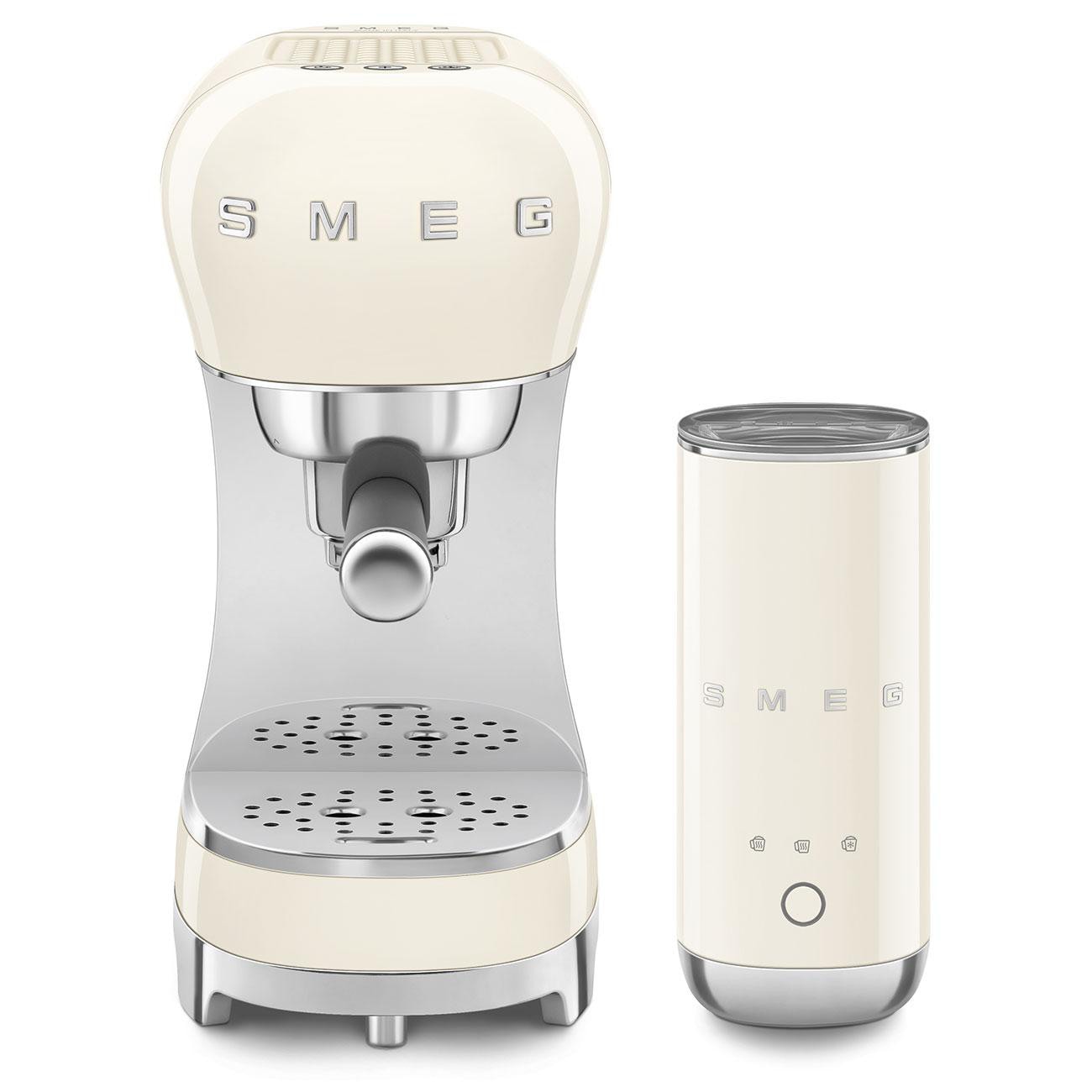 Smeg Kompakt-Bundle Siebträgermaschine 50S Style Ecf00 + Milchaufschäumer Mff02 Creme Ecf12creu - Bild 2