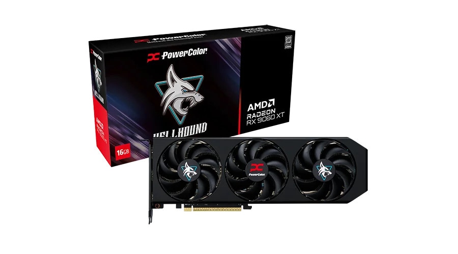 Powercolor RX 9060XT Hellhound 16GB OC - 16GB GDDR6, 1x HDMI, 3x DP - Image 5