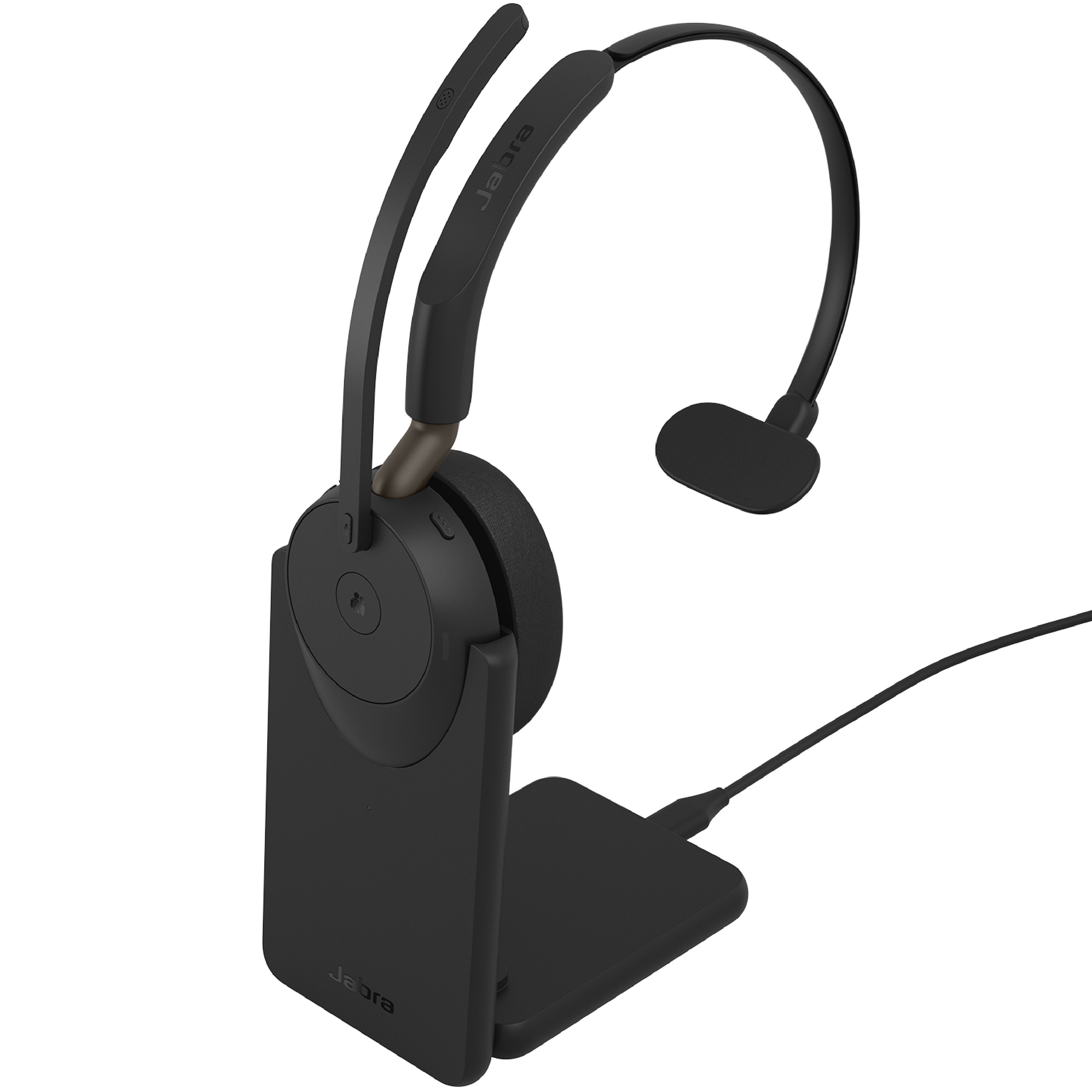 Jabra Evolve3 65 Mono Ms Kabelloses Bluetooth-Headset, Usb-A Dongle Und Ladestation, Anc, Microsoft Teams Zertifiziert Größe 31 Schwarz