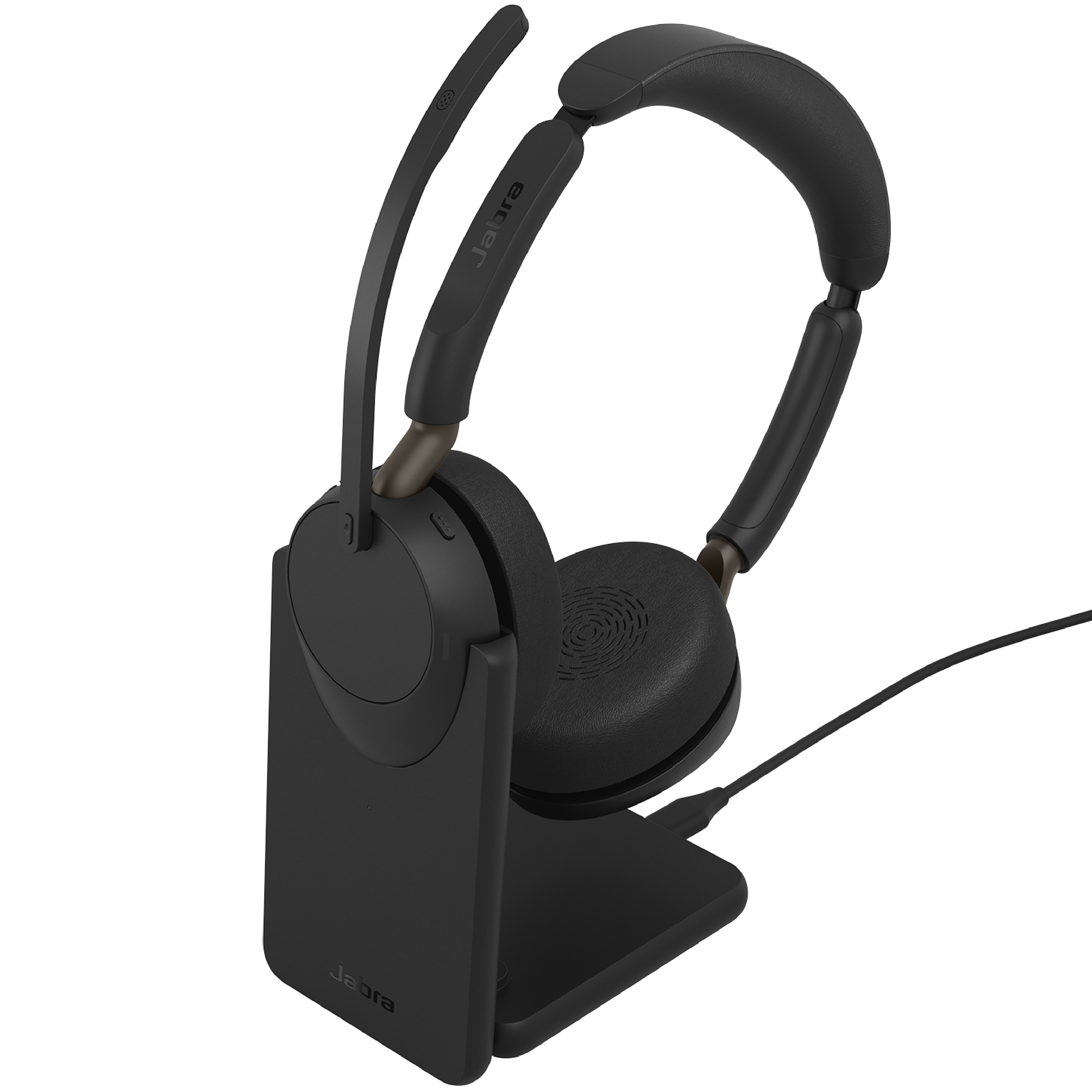 Jabra Evolve3 65 Stereo Uc Kabelloses Bluetooth-Headset, Usb-A Dongle Und Ladestation, Anc, Uc-Zertifiziert Größe 31 Schwarz