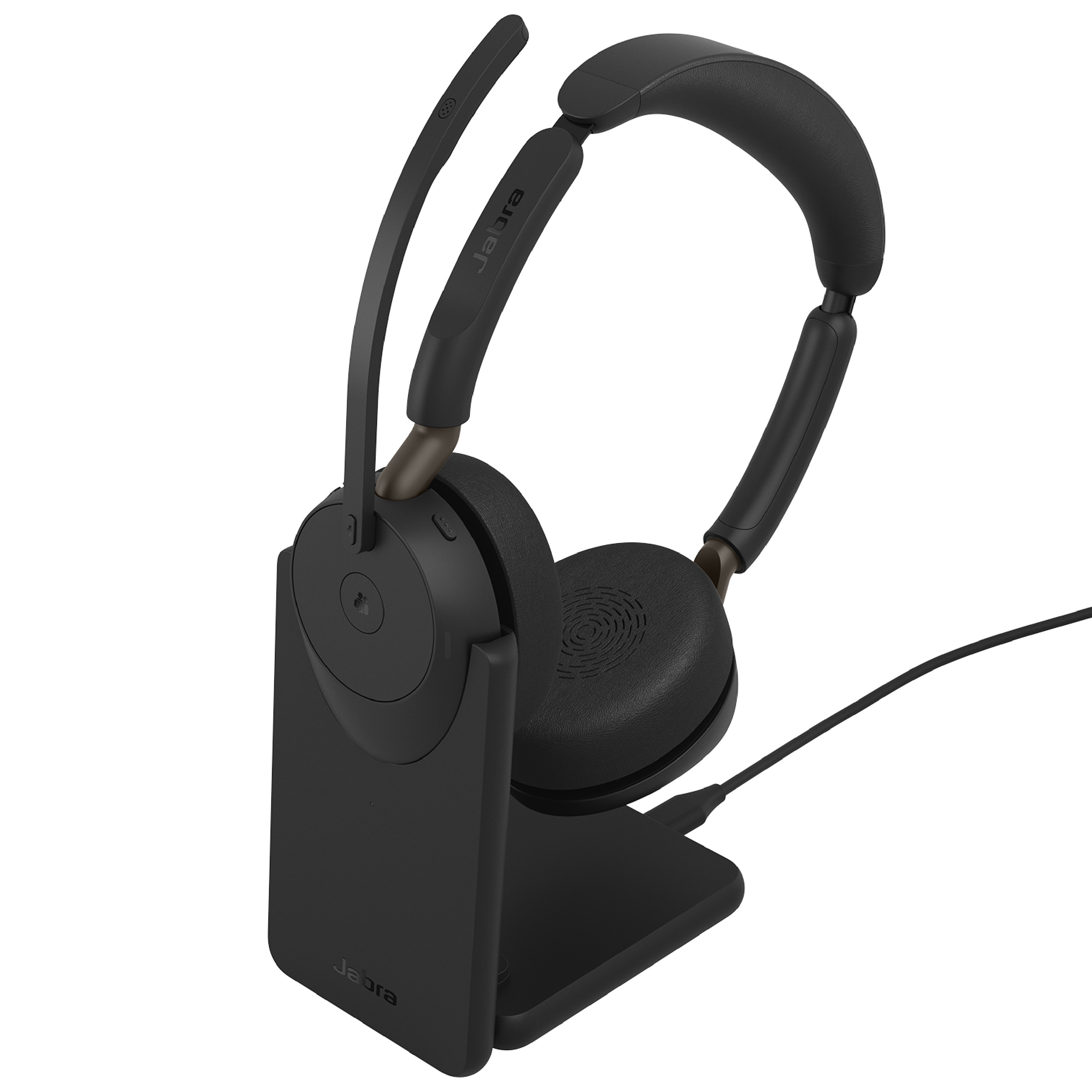 Jabra Evolve3 65 Stereo Ms Kabelloses Bluetooth-Headset, Usb-C Dongle Und Ladestation, Anc, Microsoft Teams Zertifiziert Größe 31 Schwarz