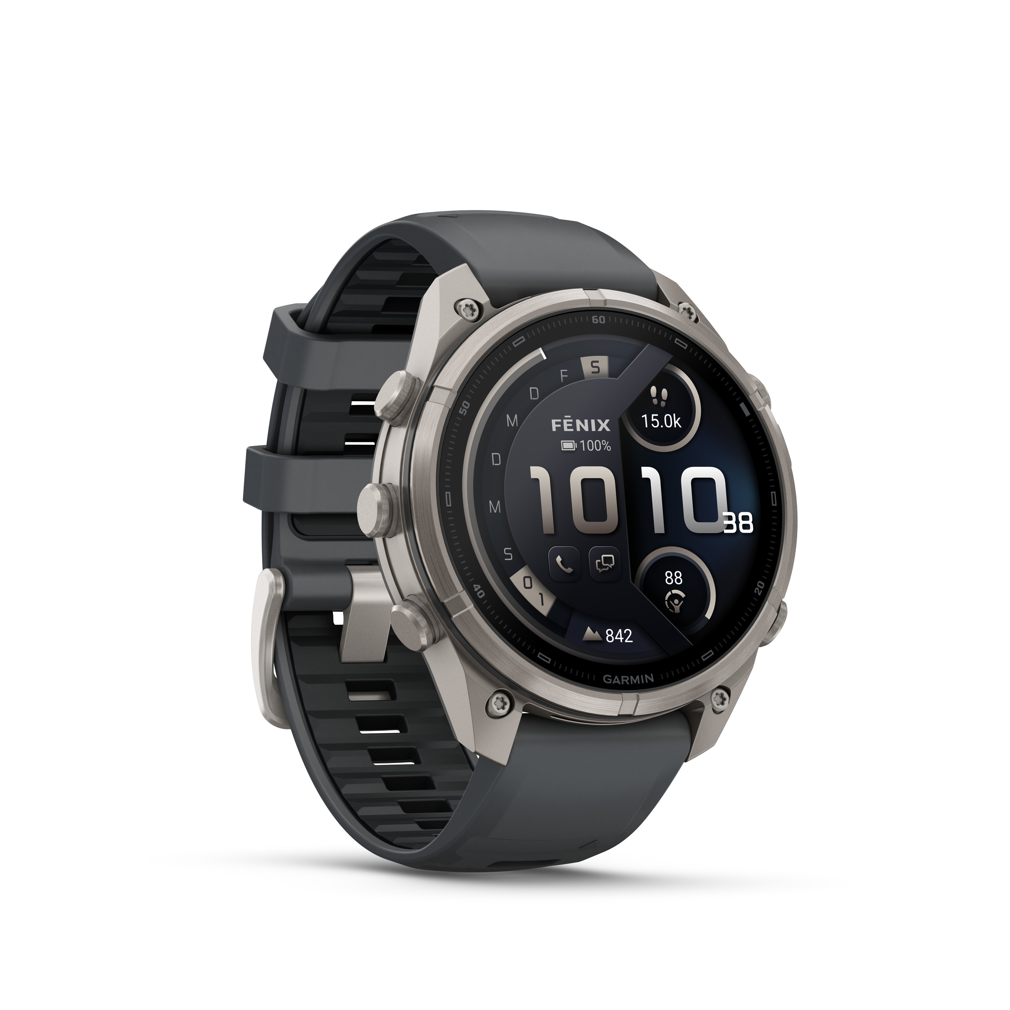Garmin Fenix 9 Pro - 47 mm, AMOLED LTE Graphit/Schwarz Titan mit QuickFit®-Silikon-Armband
