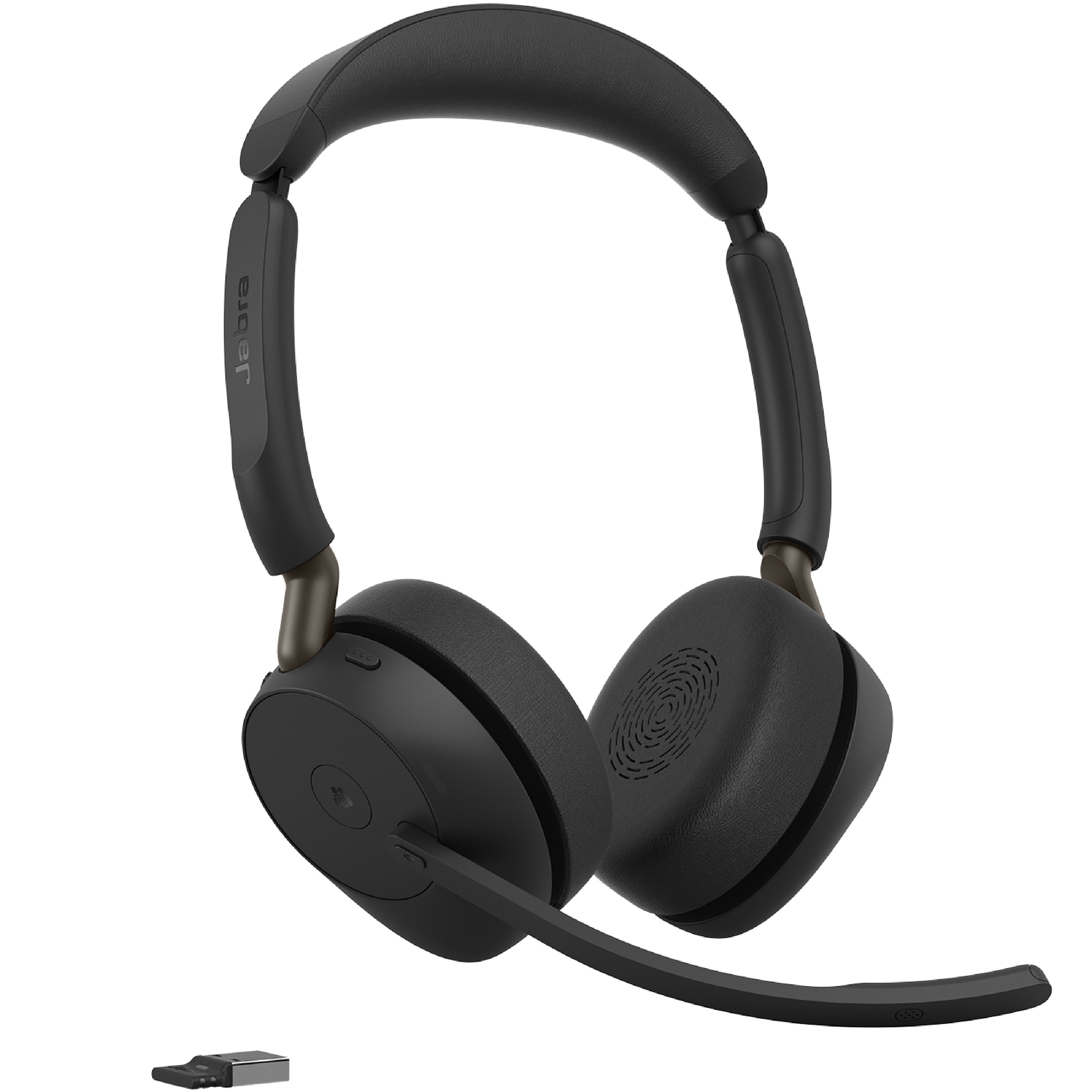 Jabra Evolve3 65 Stereo Ms Kabelloses Bluetooth-Headset, Usb-A Dongle, Anc, Microsoft Teams Zertifiziert Größe 31 Schwarz