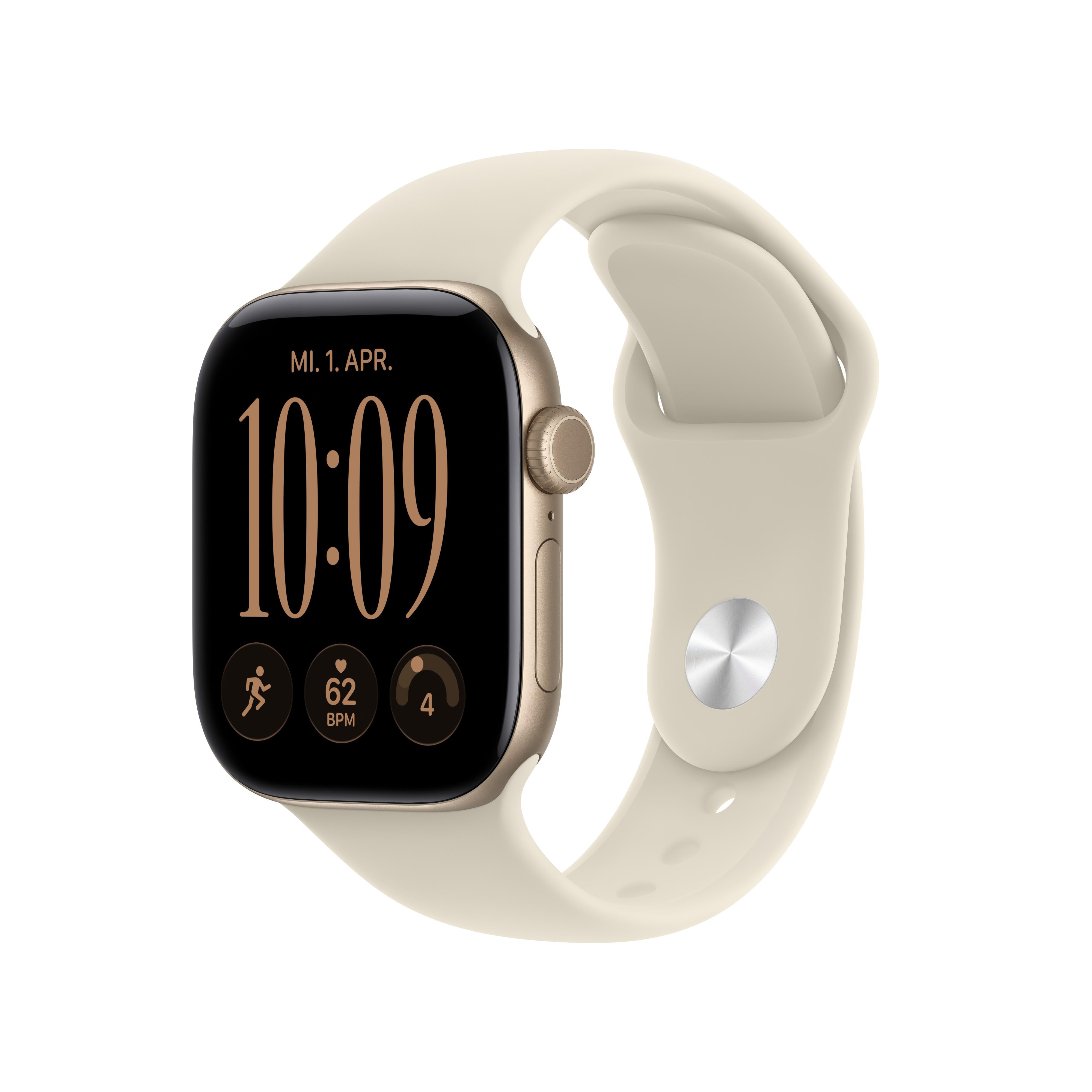 Apple Watch Series 12 GPS 42mm Light Gold Aluminium Gehäuse mit Sand Sport Band - M/L