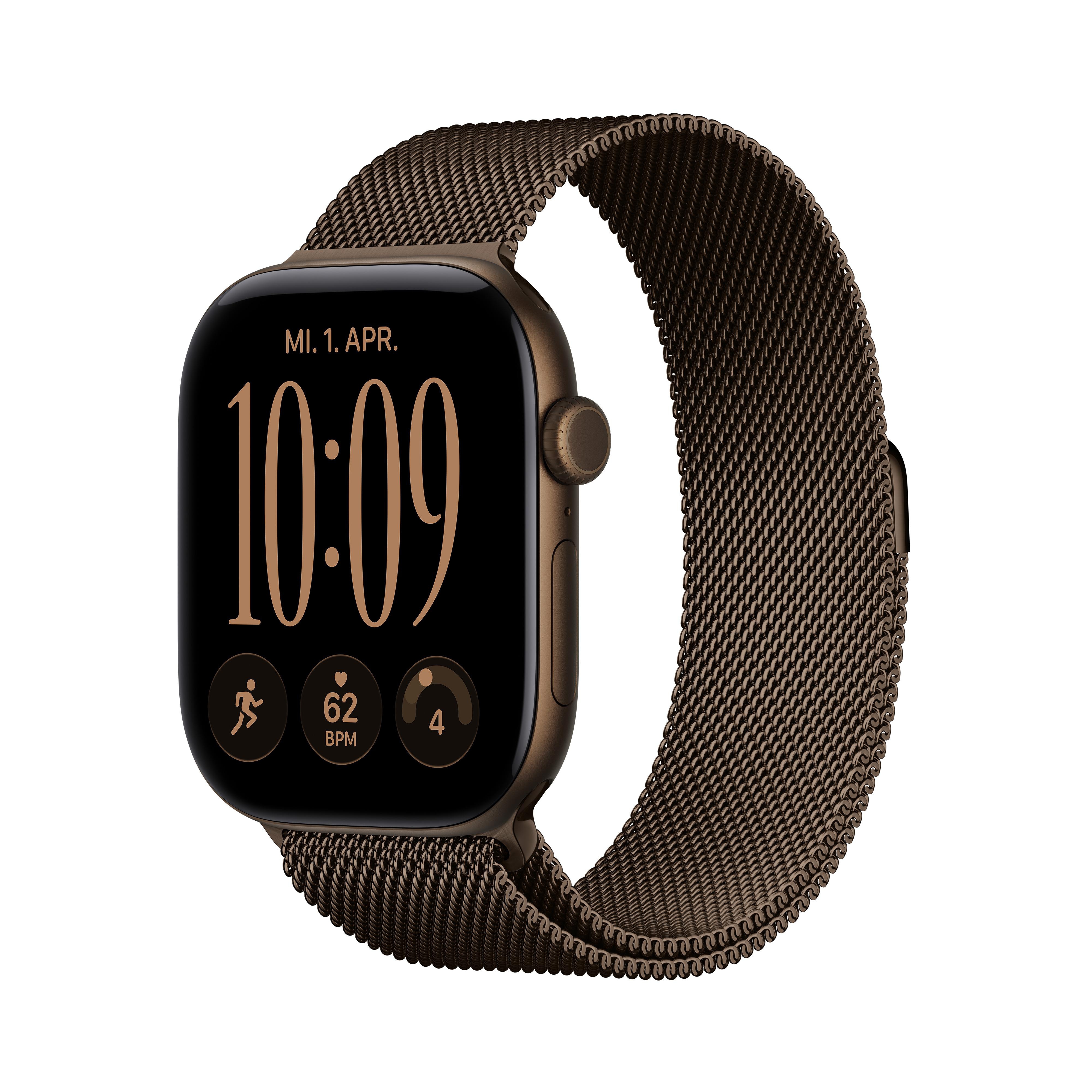 Apple Watch Series 12 GPS 46mm Dark Bronze Aluminium Gehäuse mit Dark Bronze Milanese Loop - S/M