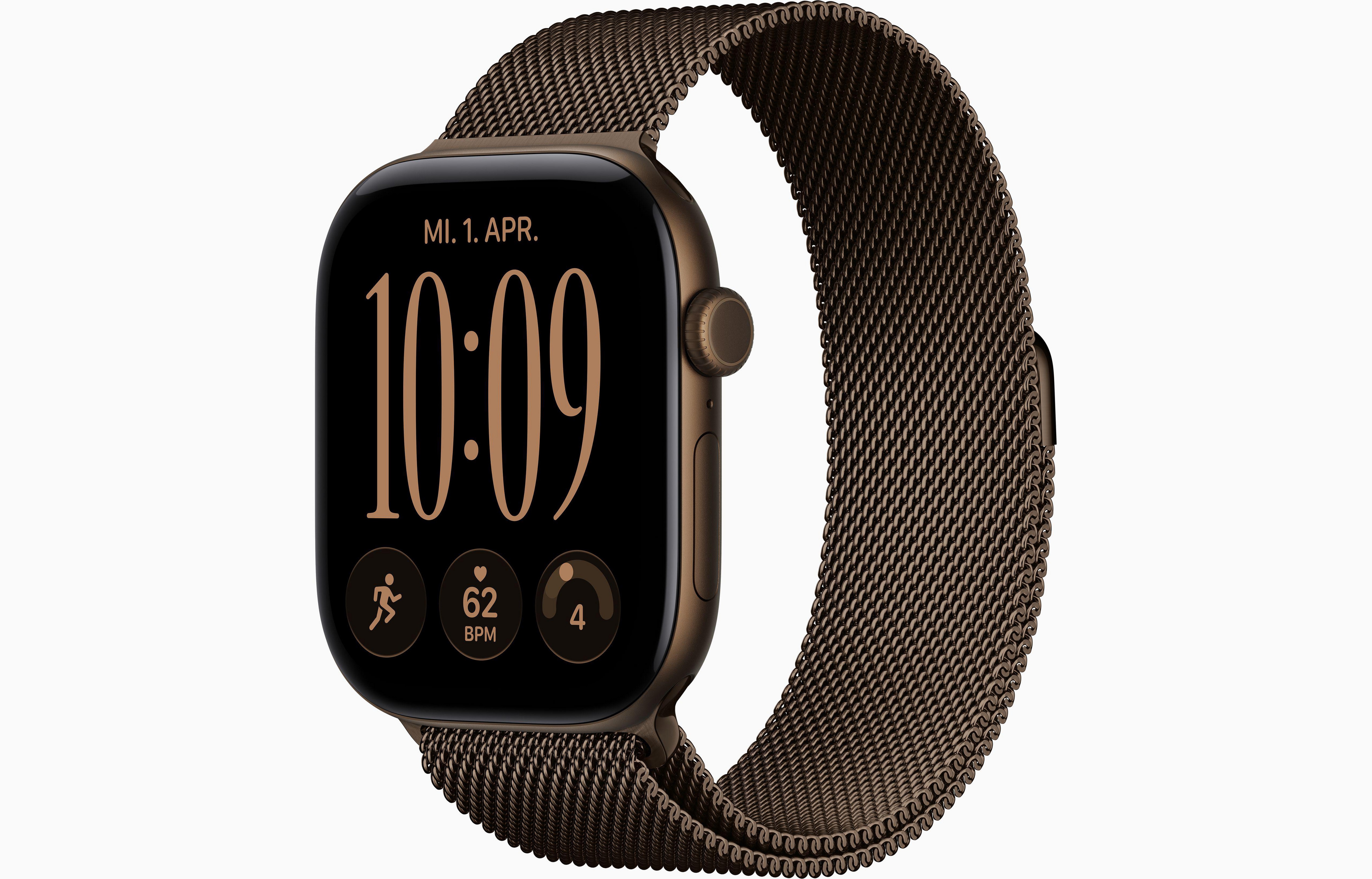 Apple Watch Series 12 GPS + Cellular 46mm Dark Bronze Aluminium Case with Dark Bronze Milanese Loop - M/L