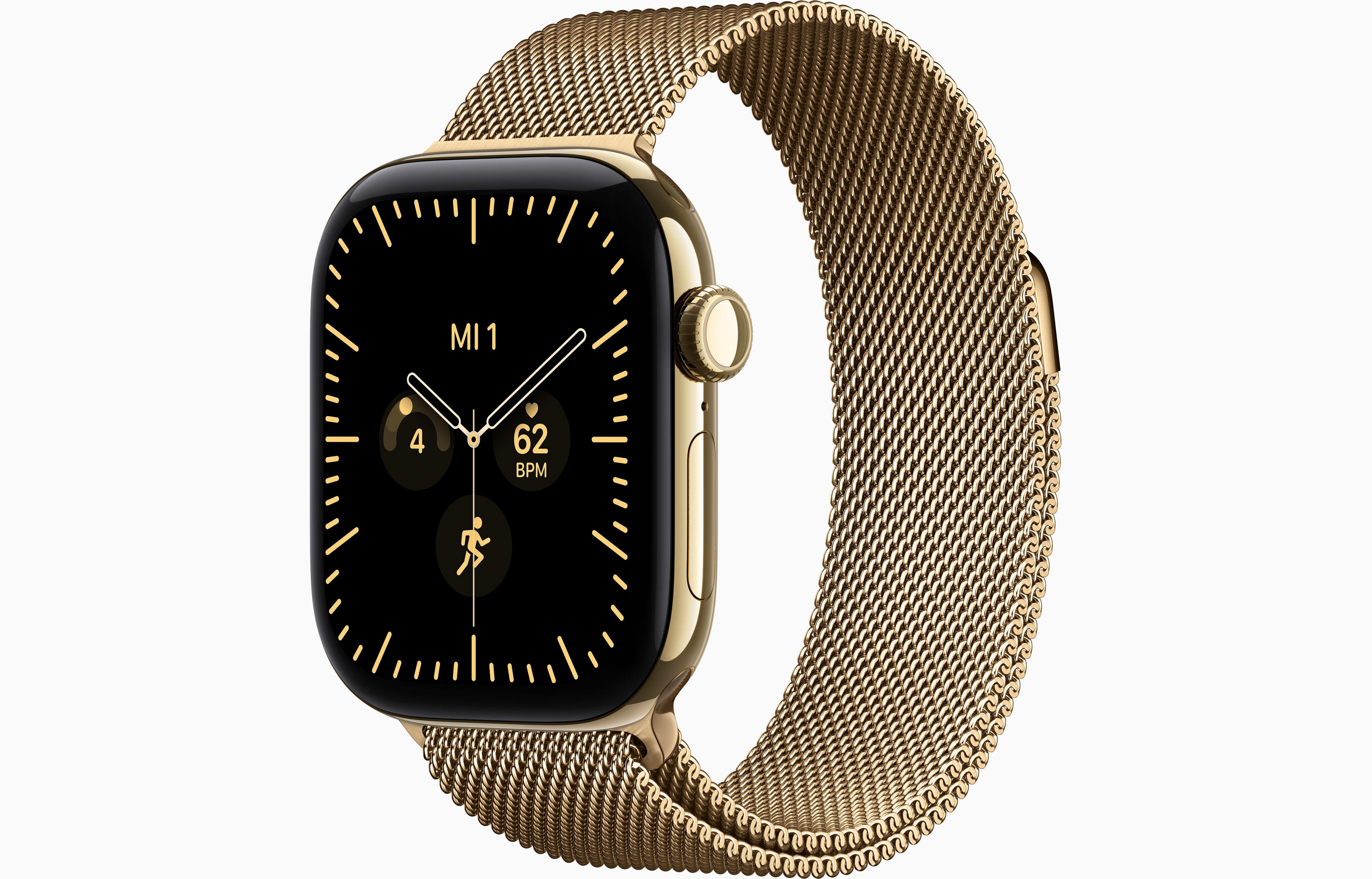 Apple Watch Series 12 GPS + Cellular 42mm Radiant Gold Titanium Case with Radiant Gold Milanese Loop