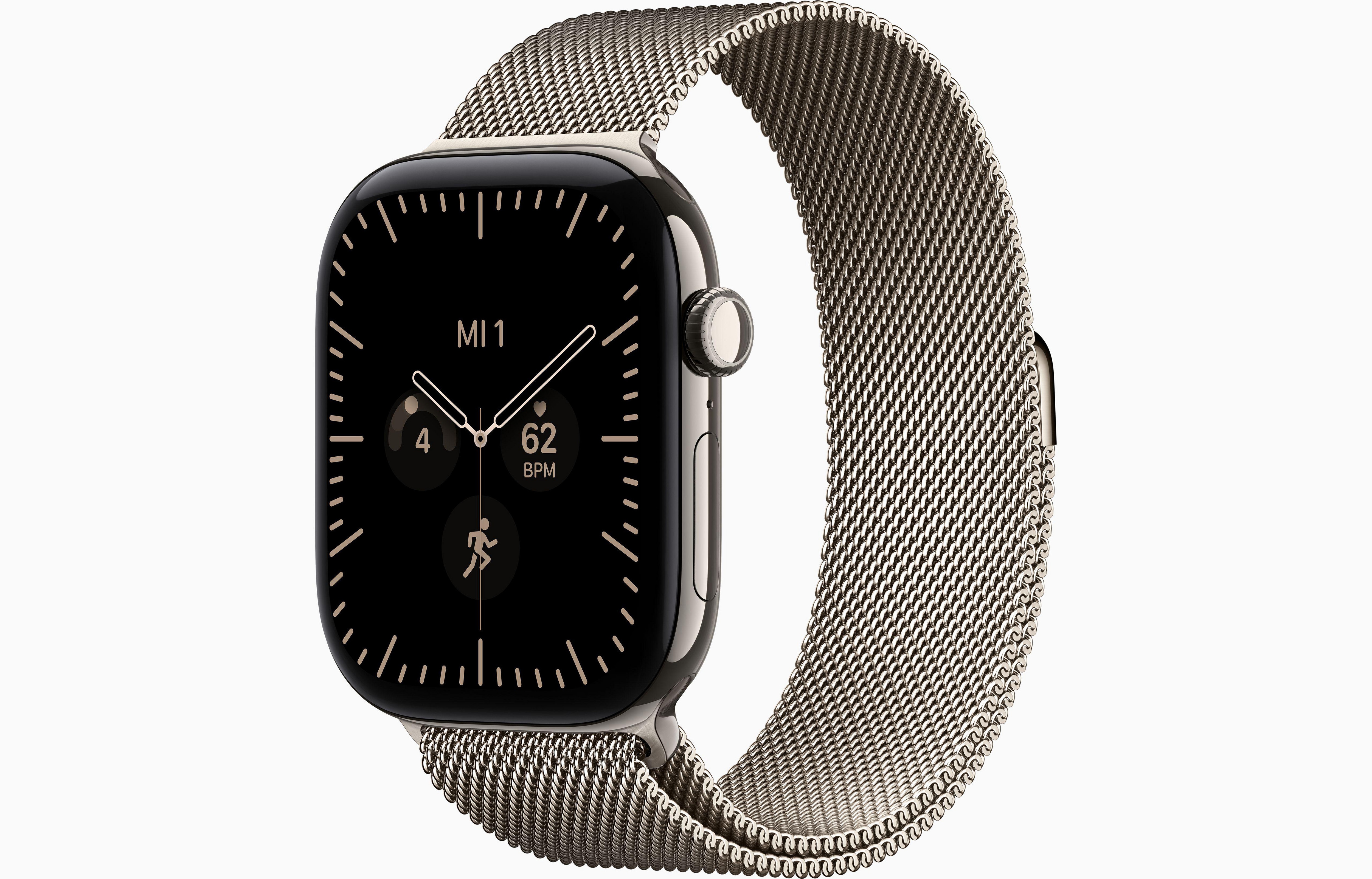 Apple Watch Series 12 GPS + Cellular 46mm Natural Titanium Case with Natural Milanese Loop - M/L